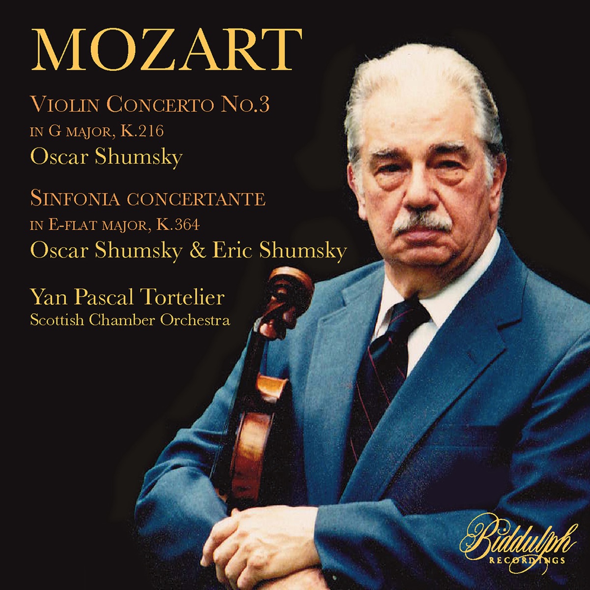 Mozart: Works for Violin & Orchestra by Oscar Shumsky, Scottish Chamber Orchestra & Yan Pascal Tortelier album cover
