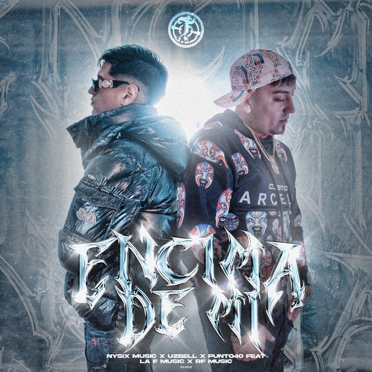 Encima De Mi (with la f music & RF Music) - Single by Nysix Music, Uzbell & El Punto40 album cover