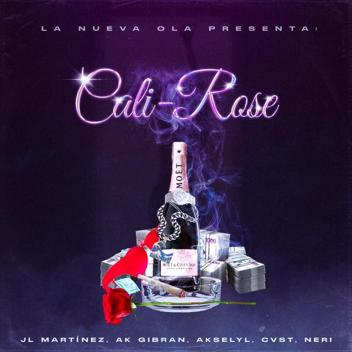 CALIROSE (feat. Neri, Cv$t & AKSELYL) - Single by La Nueva Ola MX, AK Gibrán & JL Martínez album cover