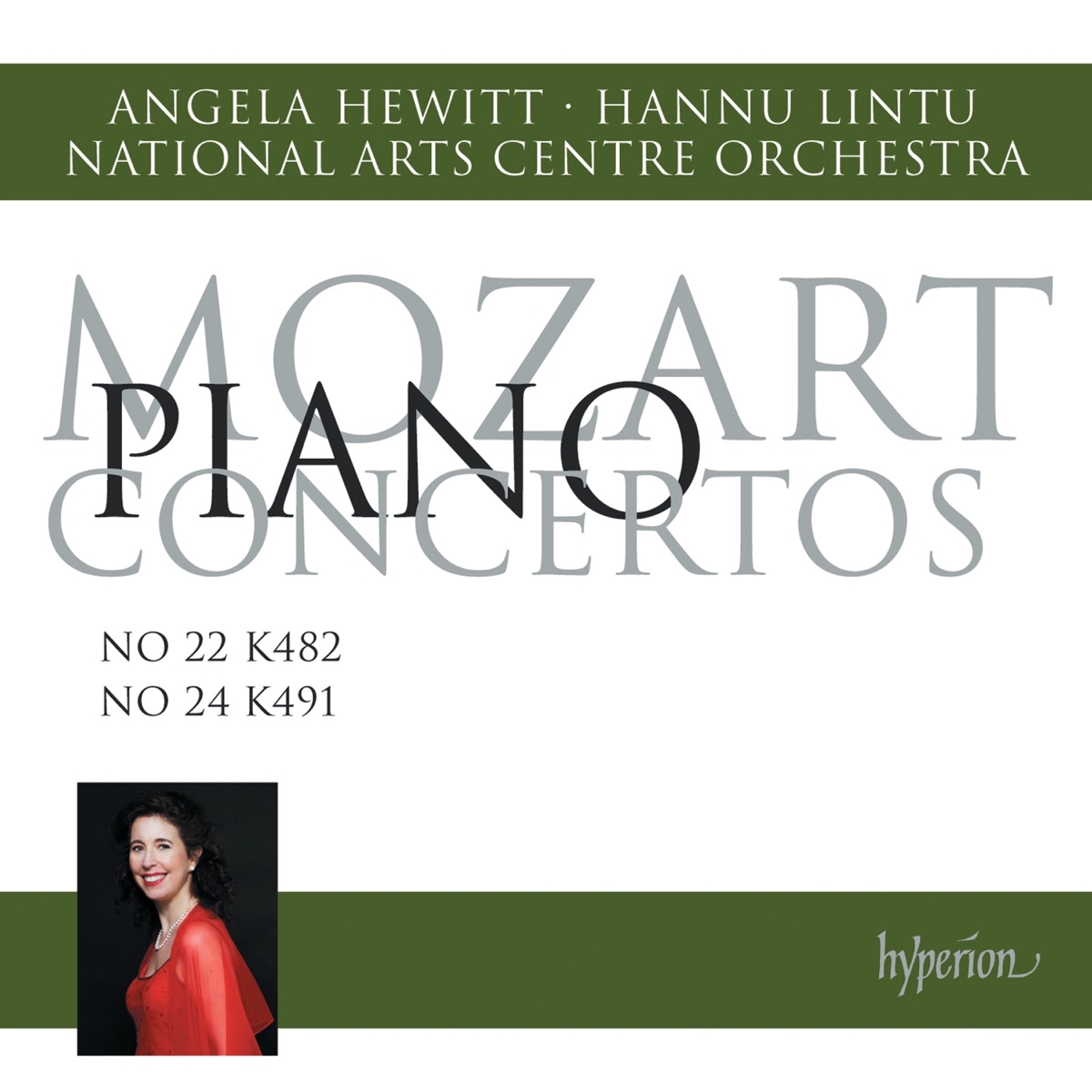 Mozart: Piano Concertos Nos. 22 & 24 by Angela Hewitt, National Arts Centre Orchestra & Hannu Lintu album cover