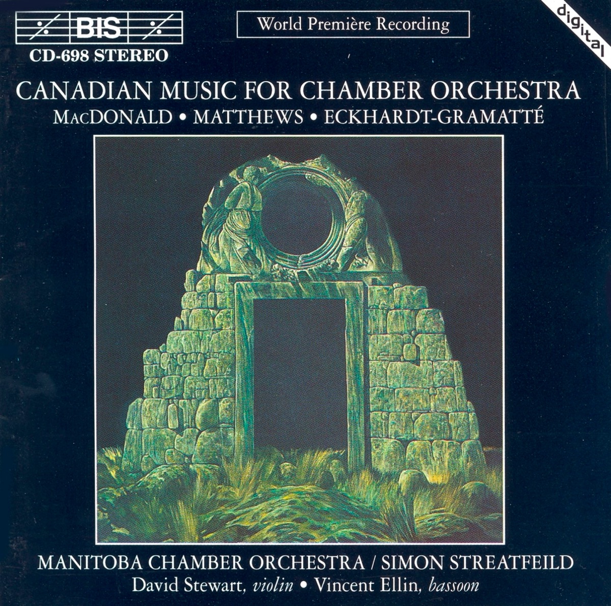 Macdonald, A.: Violin Concerto / Eckhardt-Gramatte: Bassoon Concerto / Matthews, M.: Between the Wings of the Earth by David Stewart, Vincent Ellin, Manitoba Chamber Orchestra & Simon Streatfeild album cover