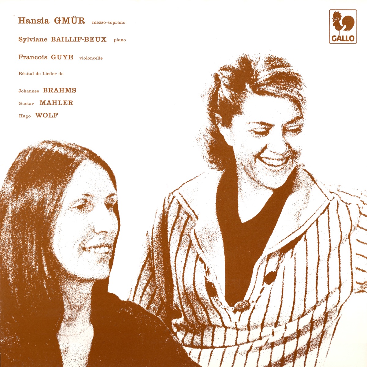 Brahms - Mahler - Wolf: Liederabend by Hansia Gmür, Sylviane Baillif-Beux & François Guye album cover