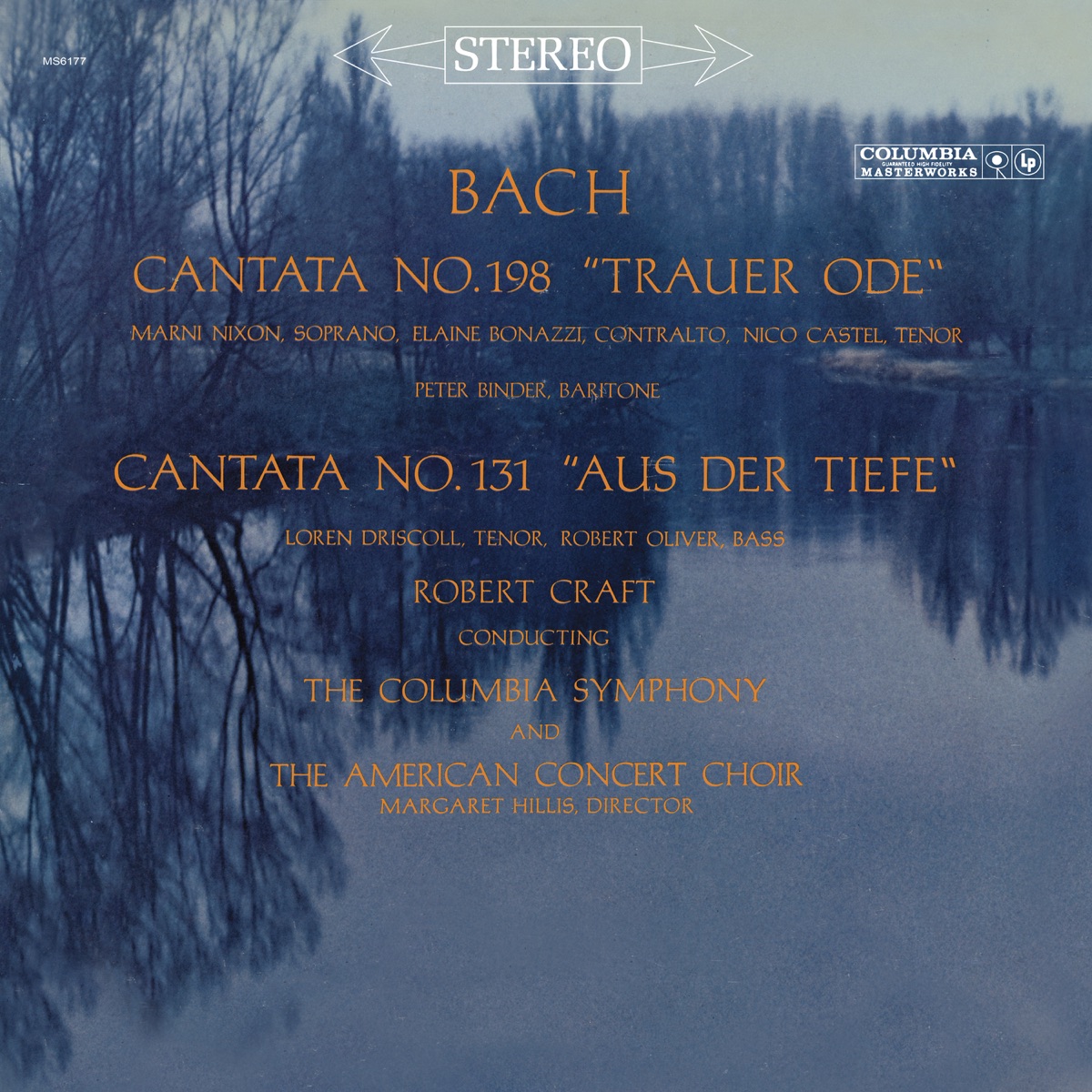 Bach: Cantatas Nos. 198 & 131 by Robert Craft, Columbia Symphony Orchestra, American Concert Choir, Marni Nixon, Elaine Bonazzi, Nico Castel & Peter Binder album cover