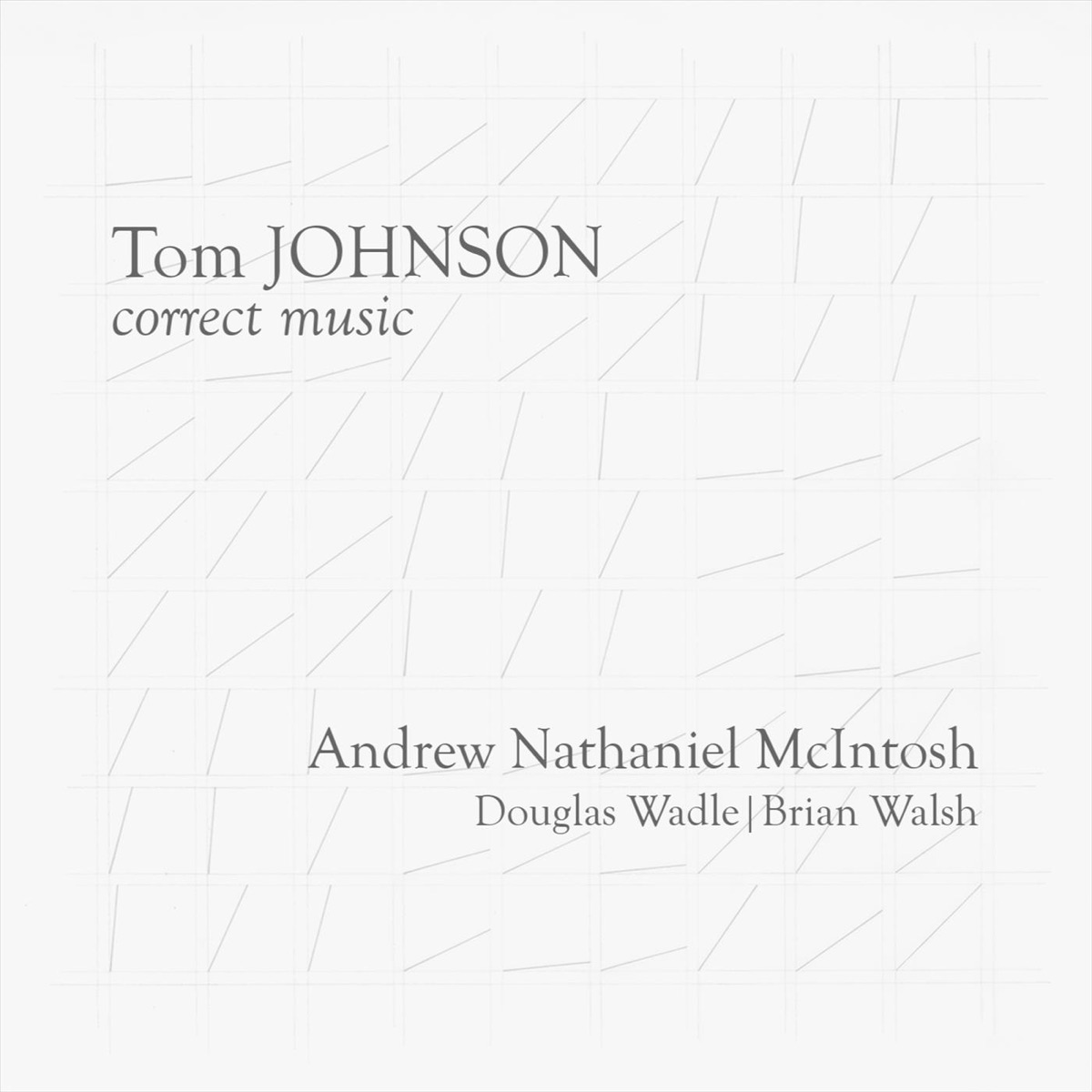 Tom Johnson: Correct Music by Andrew McIntosh, Brian Walsh & Douglas Wadle album cover