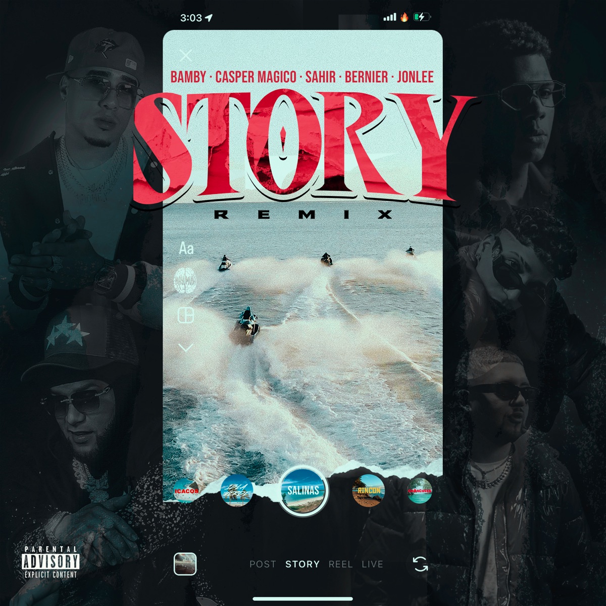 Story (Remix) [feat. JonLee & Bernier] - Single by Bamby, Casper Mágico & Sahir album cover