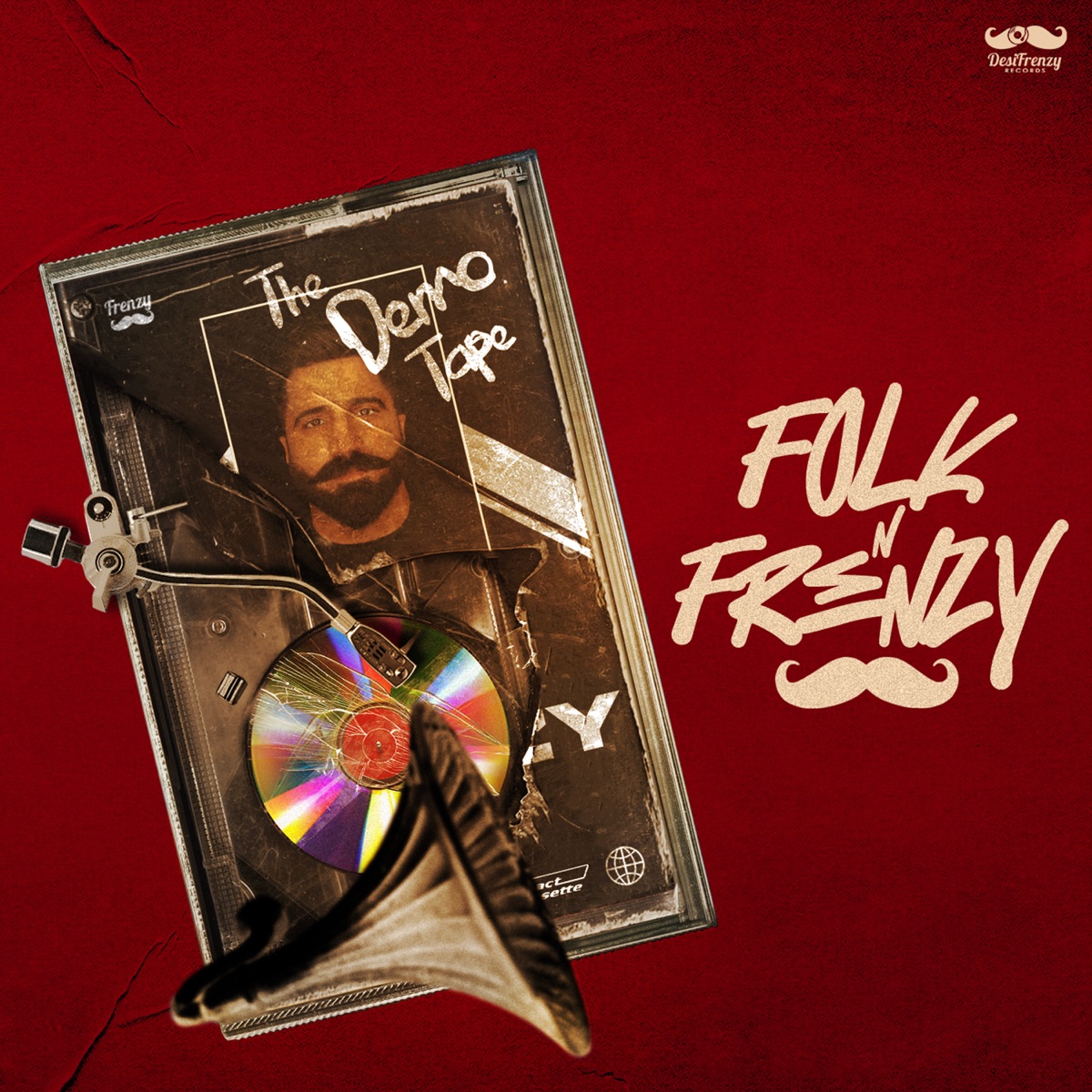 FOLK N FRENZY - The Demo Tape by DesiFrenzy, Sukhwinder Panchhi, Gurbhej Brar, G.S.Nawepindiya, Bakshi Billa, Amar Arshi, Kaka Bhainiawala, Amar Singh Littran, Manjit Pappu, Kuldeep Manak & Ashok Prince album cover