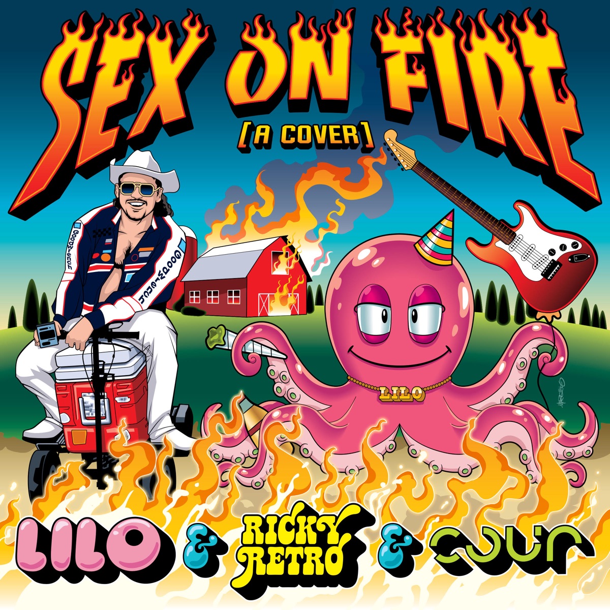 Sex on Fire - Single by Cour, LILO & ricky retro album cover