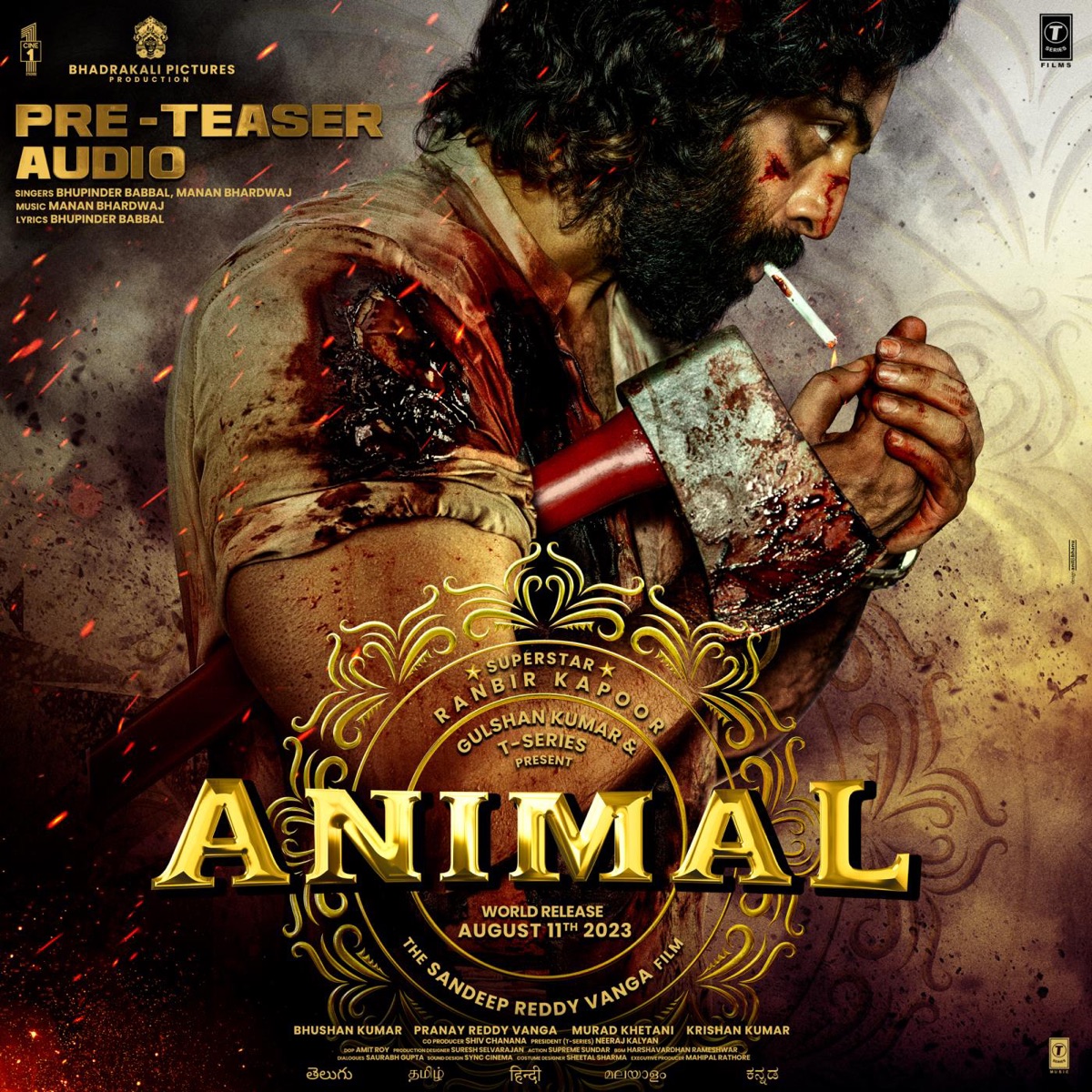 ANIMAL Pre-Teaser Audio (From ''ANIMAL") - Single by Manan Bhardwaj & Bhupinder Babbal album cover