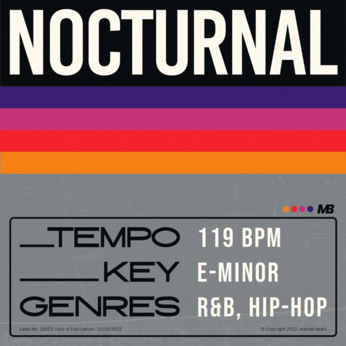 Nocturnal - Single by markes beats album cover