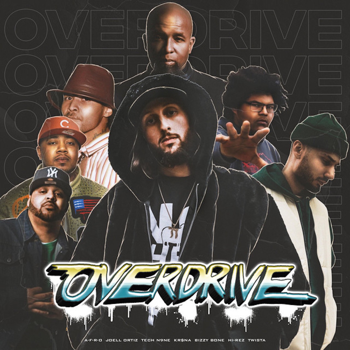 Overdrive (feat. Only For The Fans, A-F-R-O, Joell Ortiz, Twista & Bizzy Bone) - Single by Hi-Rez, Tech N9ne & KR$NA album cover