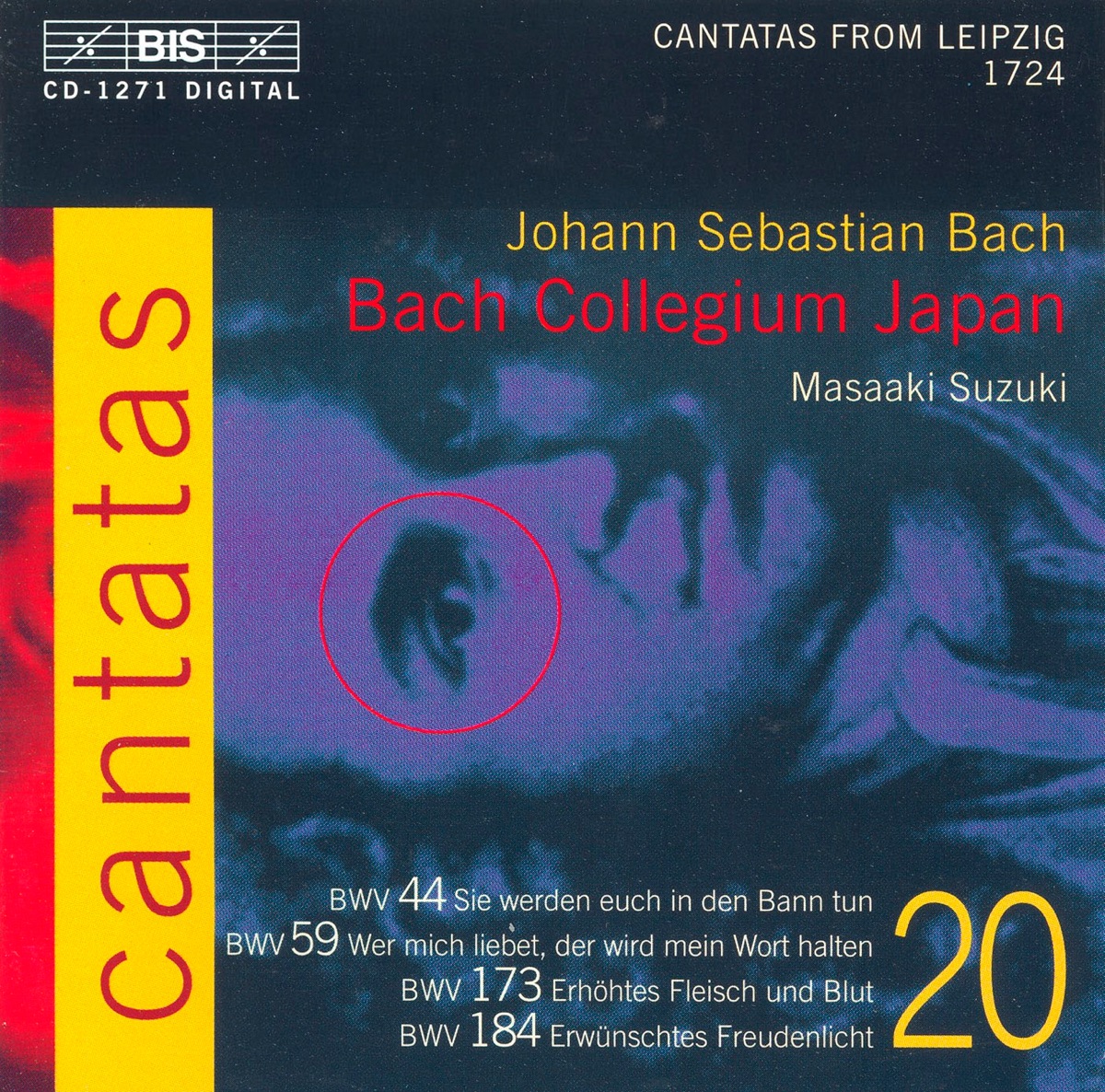 Bach, J.S.: Cantatas, Vol. 20  - Bwv 44, 59, 173, 184 by Bach Collegium Japan, Bach Collegium Japan Chorus, Gerd Türk, Masaaki Suzuki, Mutsumi Hatano, Peter Kooij & Yukari Nonoshita album cover