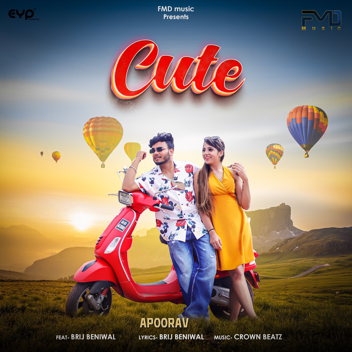 Cute (feat. Brij Beniwal) - Single by Apoorav album cover