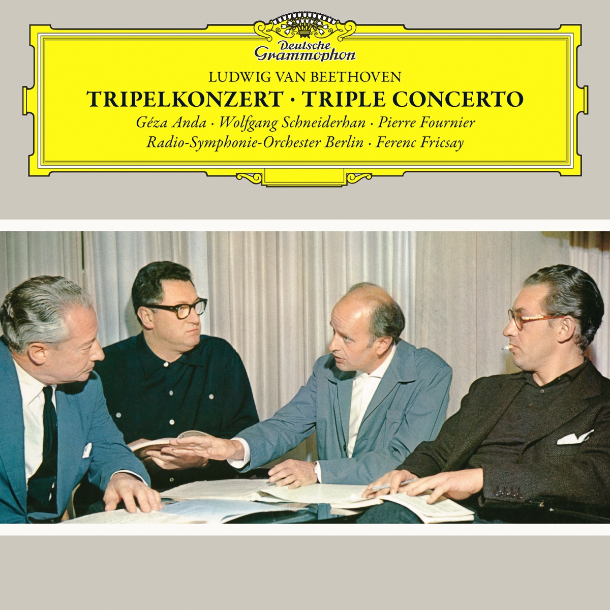 Beethoven: Triple Concerto in C Major, Op. 56 by Géza Anda, Wolfgang Schneiderhan, Pierre Fournier, Rundfunk-Sinfonieorchester Berlin & Ferenc Fricsay album cover