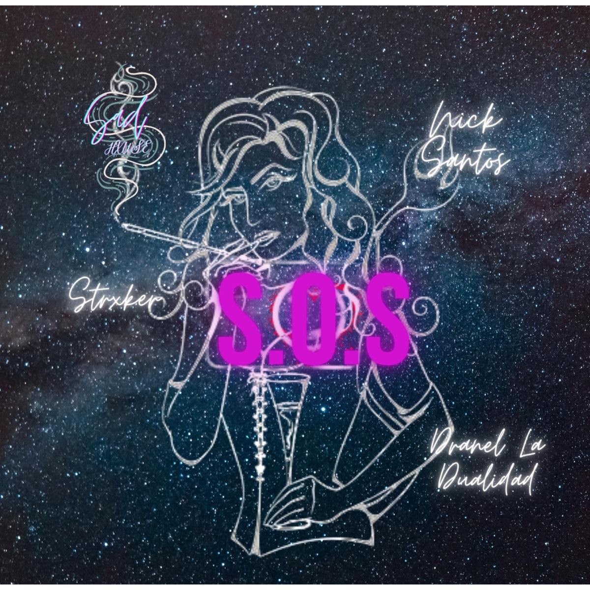 S.O.S - Single by Sad Hxuse, Nick Santos & Dranel La Dualidad album cover