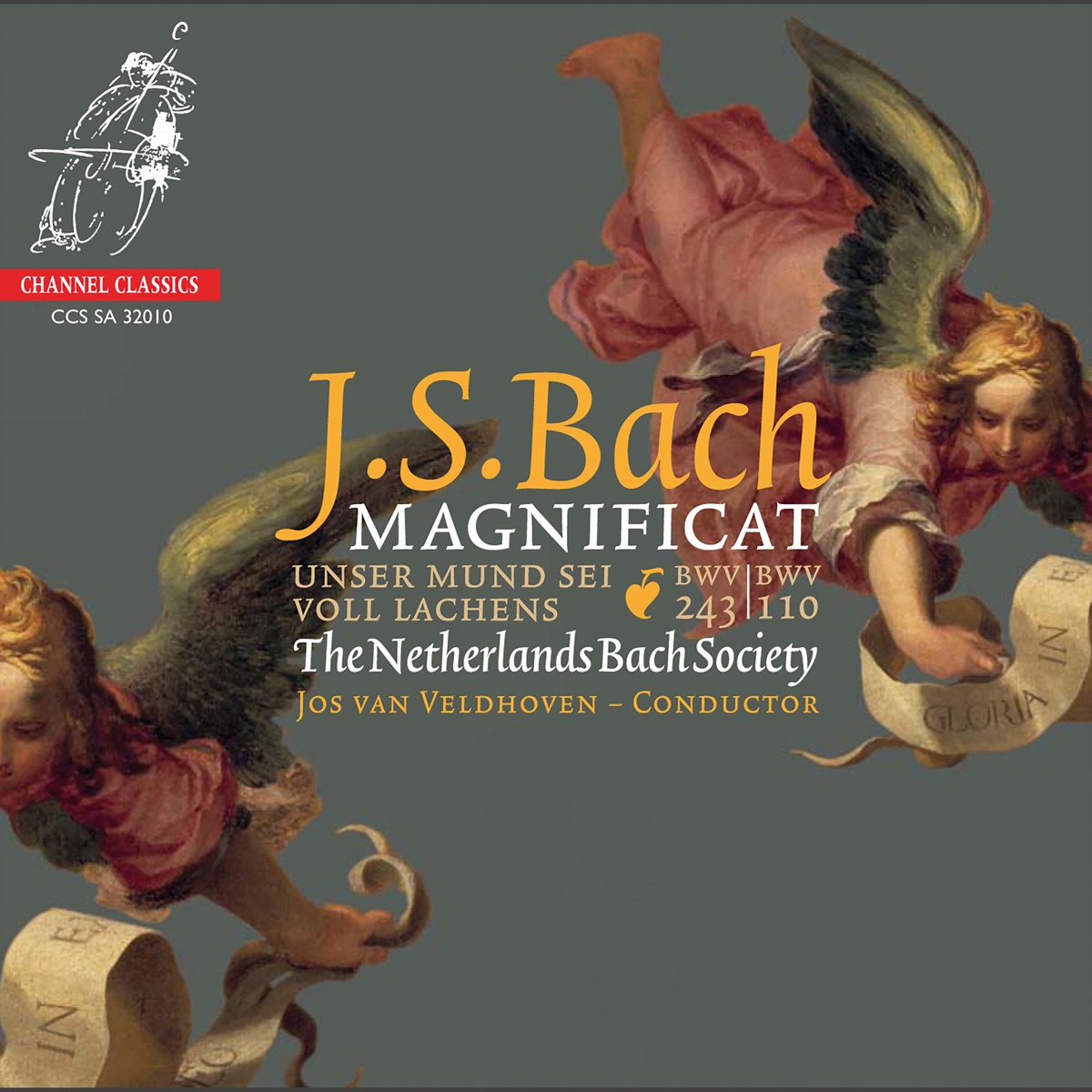 Bach: Magnificat BWV 243 & Unser Mund sei voll Lachens BWV 110 by Netherlands Bach Society & Jos van Veldhoven album cover