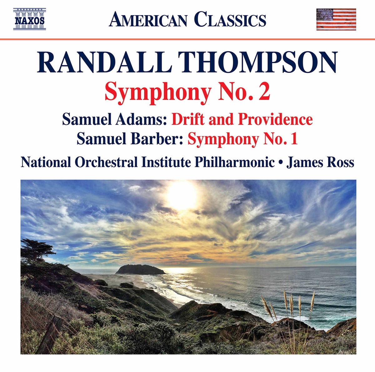 Thompson: Symphony No. 2 - Samuel Adams: Drift & Providence - Barber: Symphony No. 1 by National Orchestral Institute Philharmonic & James Ross album cover