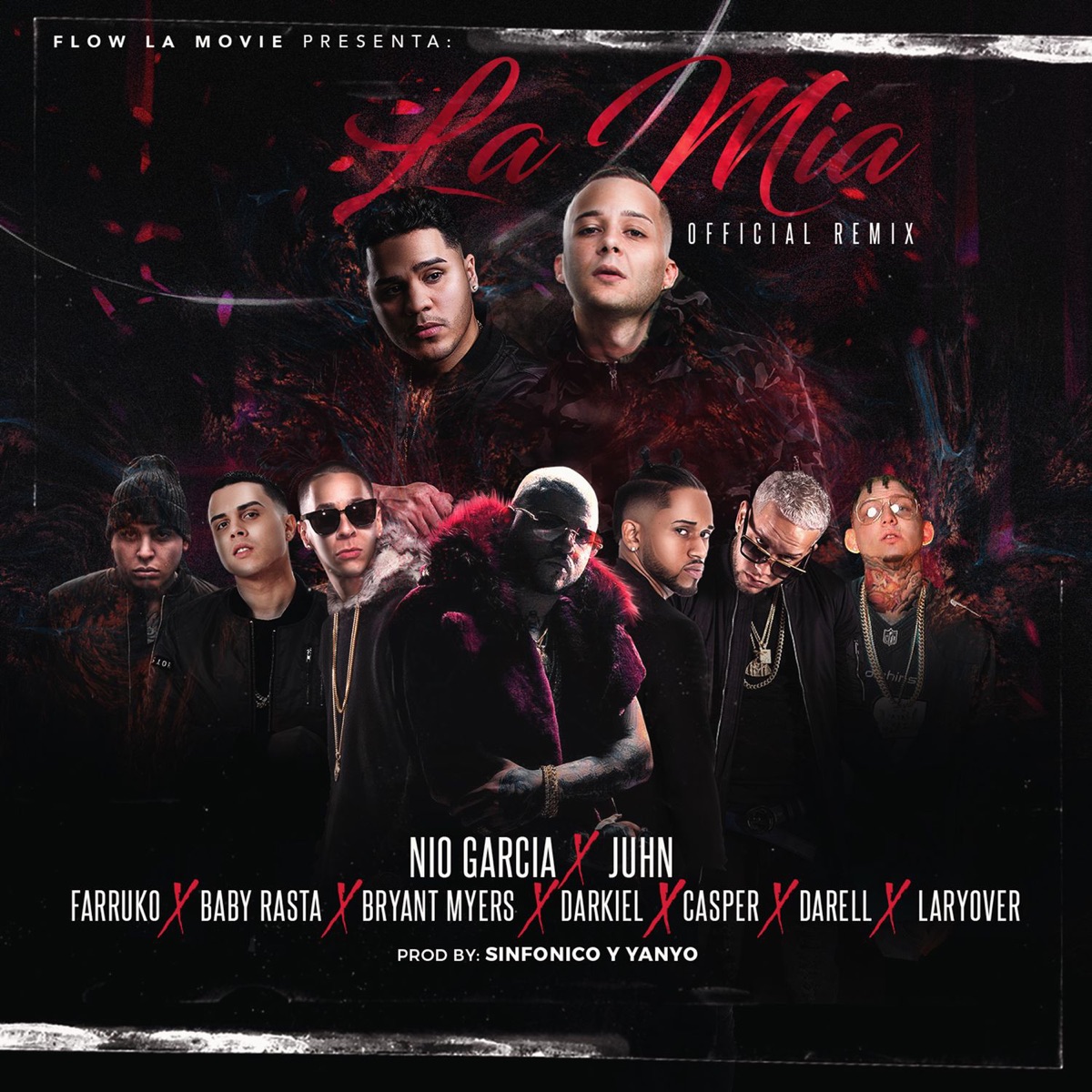 La Mia (Remix) [feat. Juhn, Farruko, Baby Rasta, Bryant Myers, Darkiel, Casper Magico, Darell & Lary Over] - Single by Nio García album cover