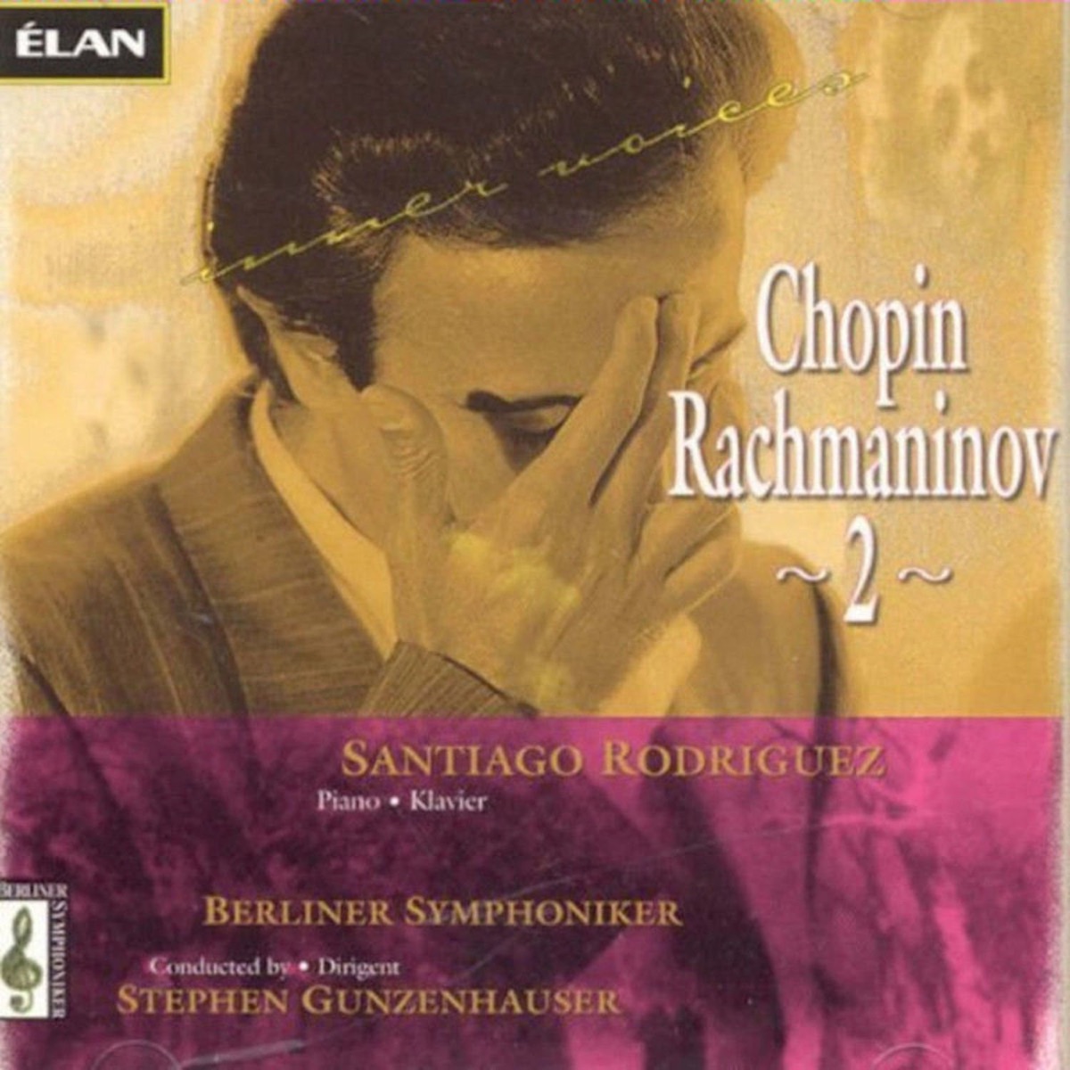 Rachmaninov Piano Concerto No. 2 and Chopin Piano Concerto No. 2 by Santiago Rodriguez, Stephen Gunzenhauser & Berlin Symphony Orchestra album cover