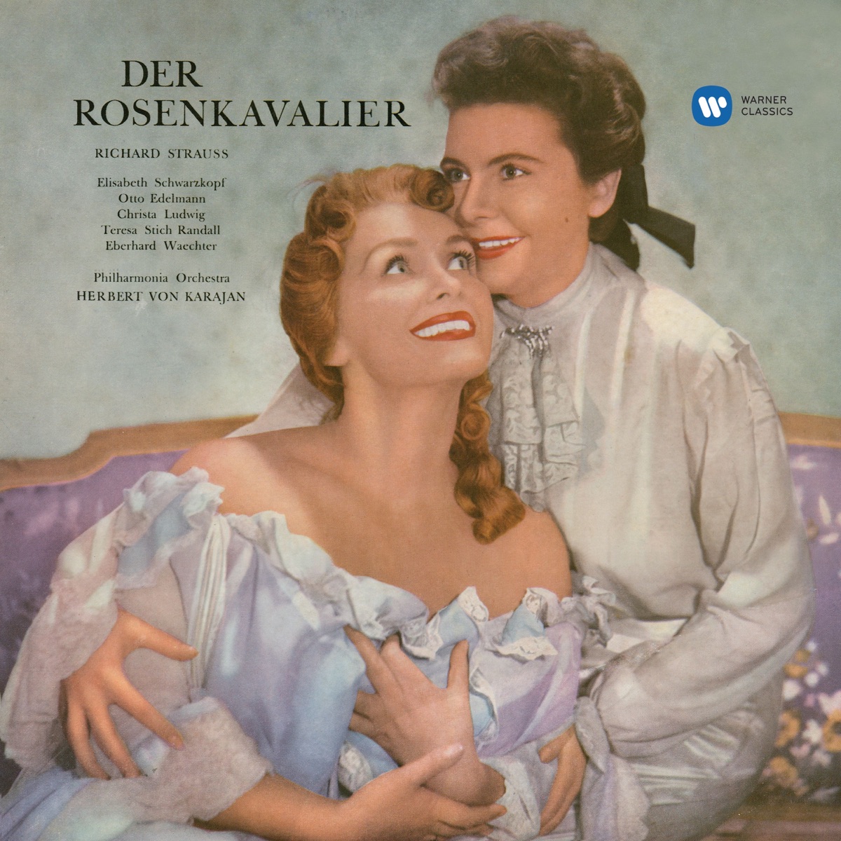 Richard Strauss: Der Rosenkavalier by Elisabeth Schwarzkopf, Christa Ludwig, Eberhard Wächter, Otto Edelmann, Philharmonia Orchestra & Herbert von Karajan album cover