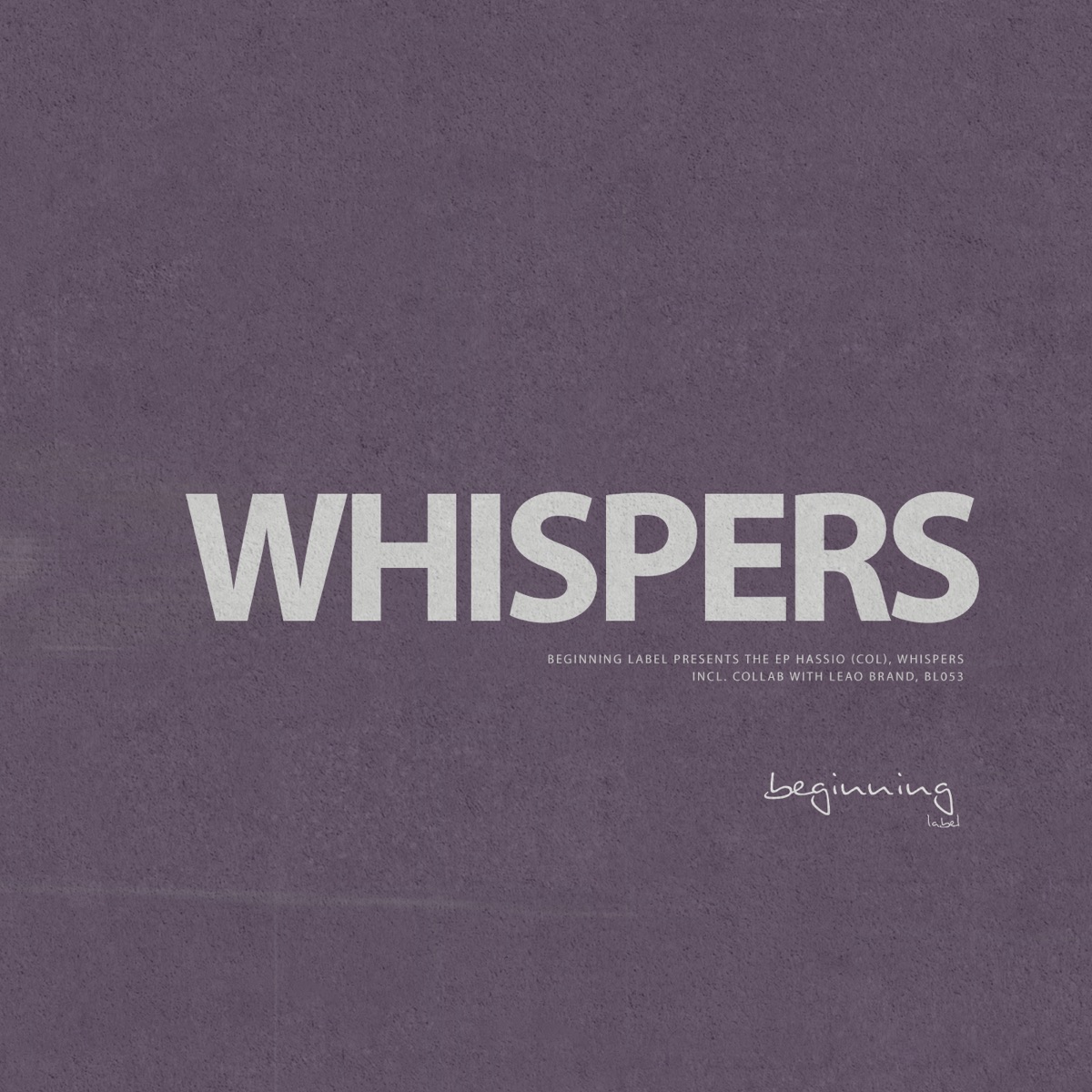 Whispers EP by Hassio (COL) album cover