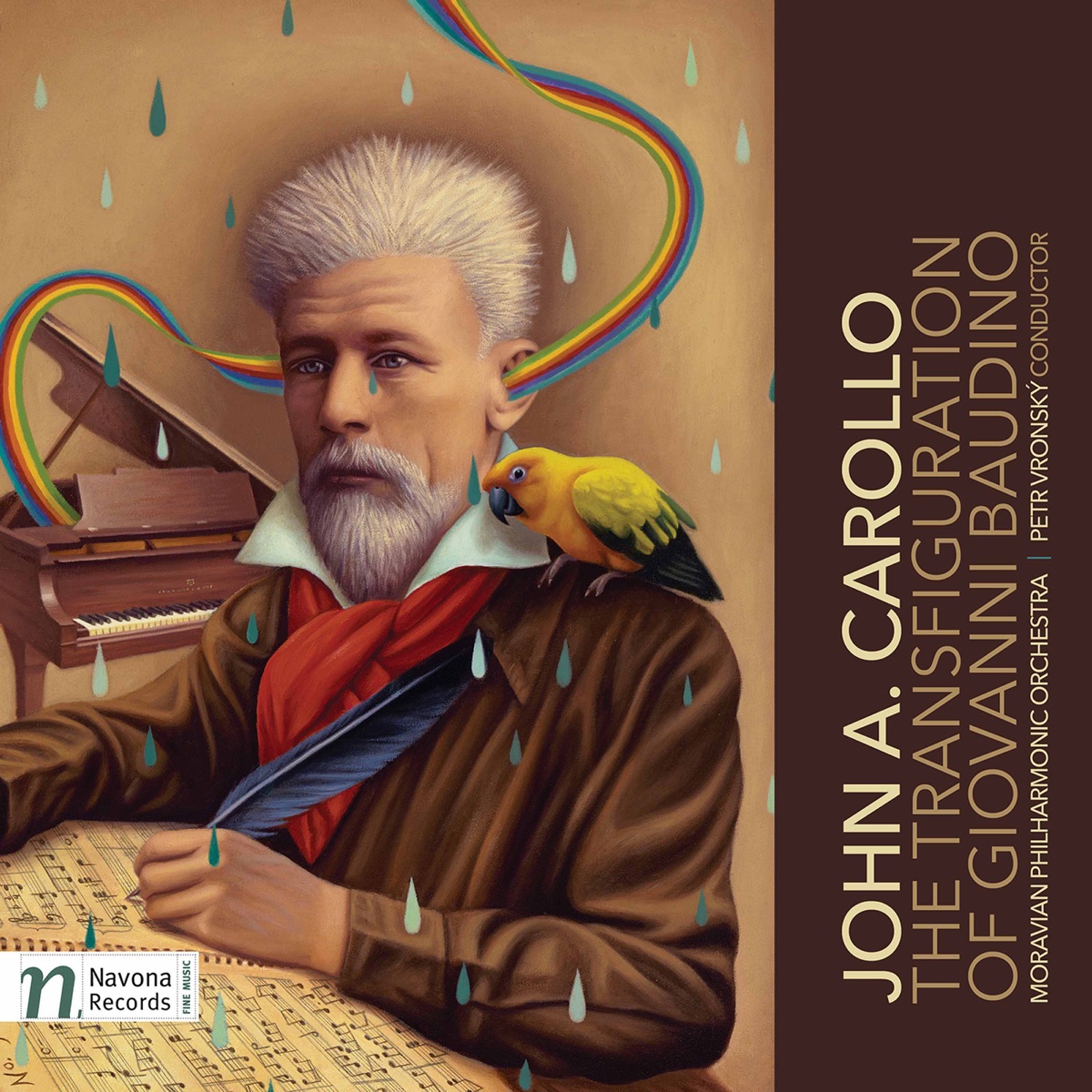 John A. Carollo: The Transfiguration of Giovanni Baudino by Moravian Philharmonic Orchestra & Petr Vronský album cover