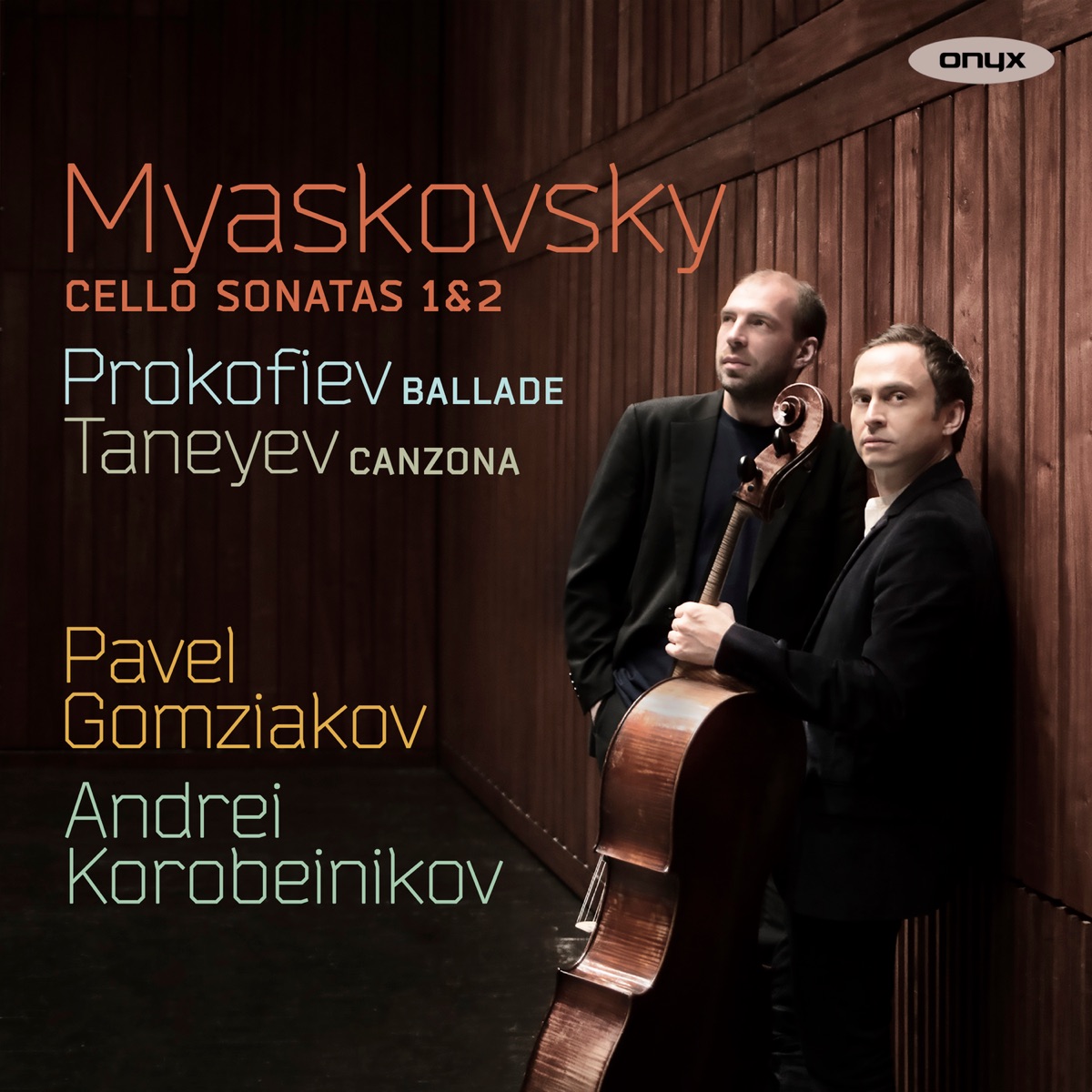 Myaskovsky: Cello Sonatas, Prokofiev: Fantasy & Taneyev: Canzona by Pavel Gomziakov & Andrei Korobeinikov album cover