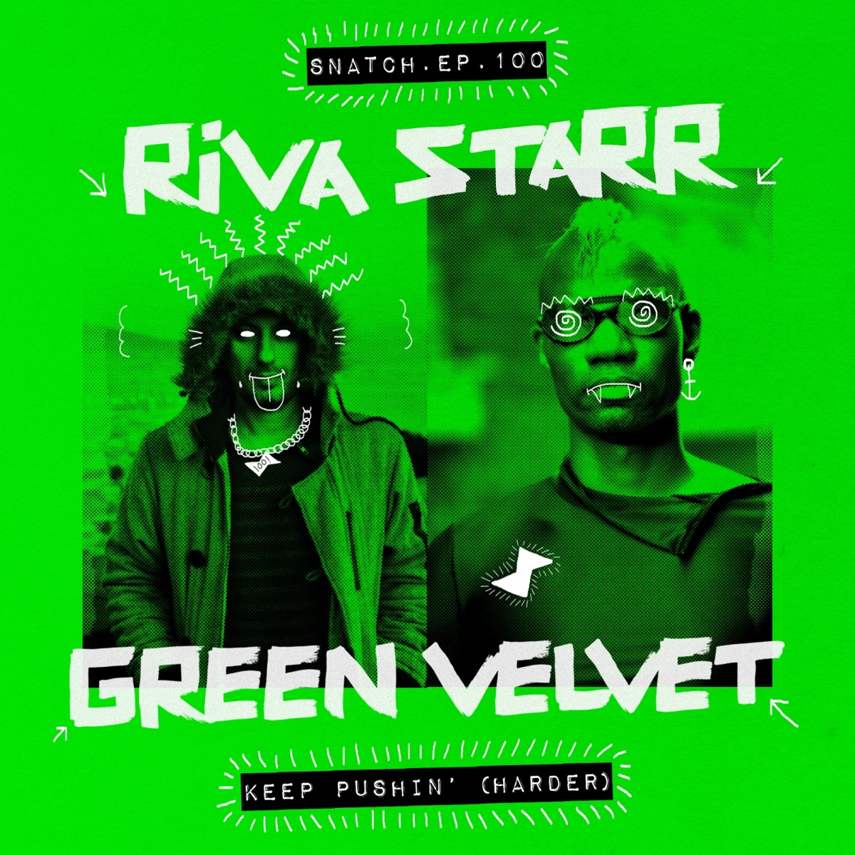 Keep Pushin' (Harder) - Single by Riva Starr & Green Velvet album cover