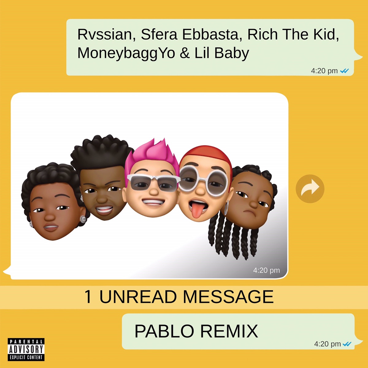 Pablo (feat. Moneybagg Yo & Lil Baby) [Remix] - Single by Rvssian, Sfera Ebbasta & Rich The Kid album cover artwork