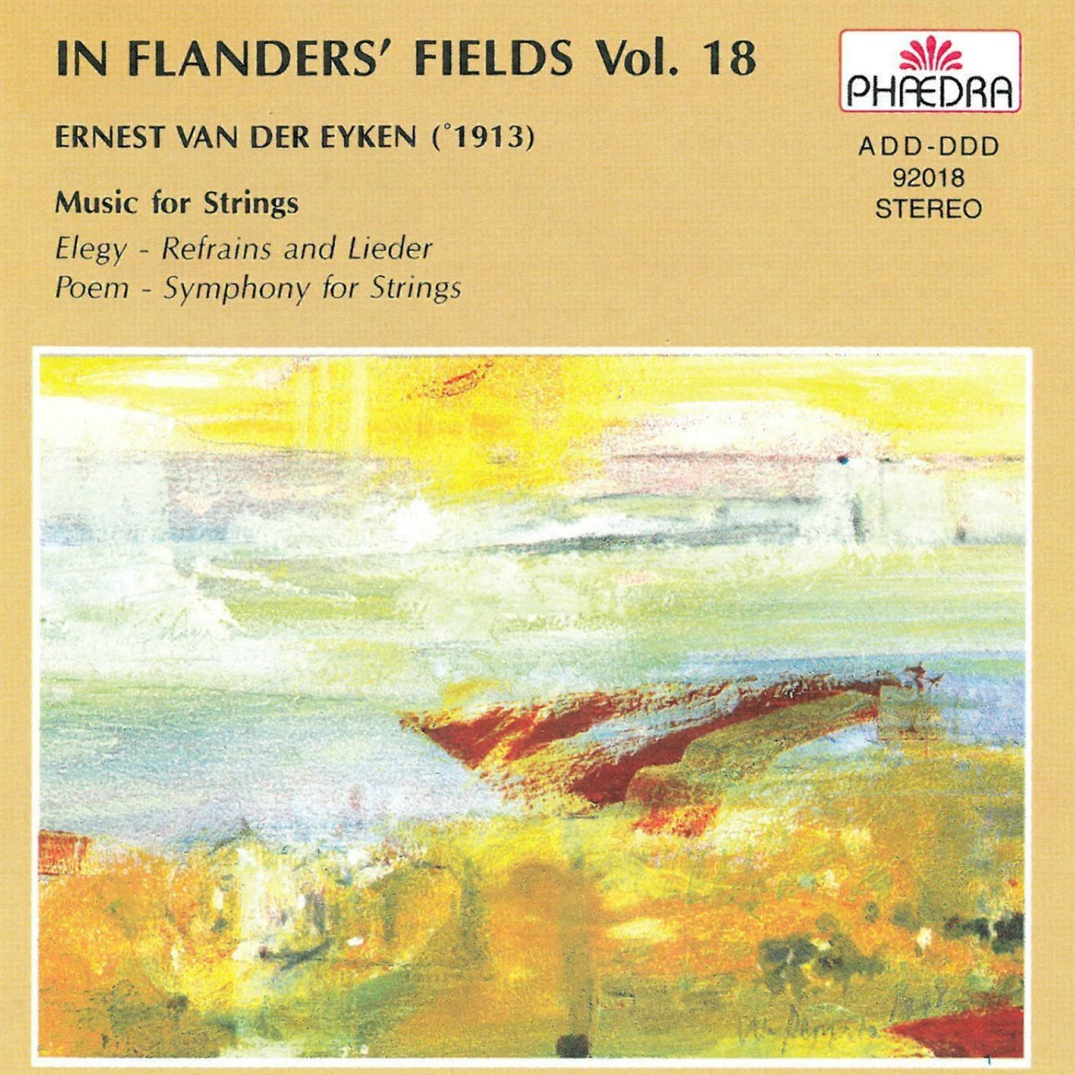 In Flanders' Fields Vol. 18: Music for String Orchestra by Ernest van der Eyken by BRTN Philharmonic Orchestra & Fernand Terby album cover