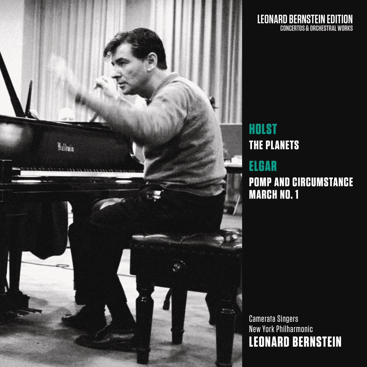 Holst: The Planets - Elgar: Pomp and Circumstance, Military March No. 1 by Leonard Bernstein, Abraham Kaplan, Camerata Singers & New York Philharmonic album cover