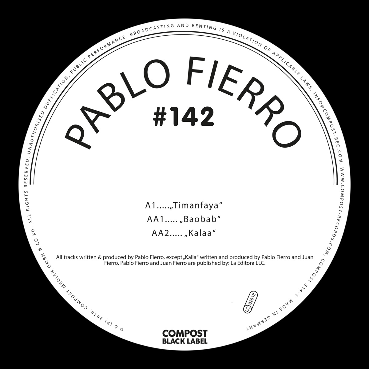 Timanfaya - Compost Black Label #142 - Single by Pablo Fierro album cover