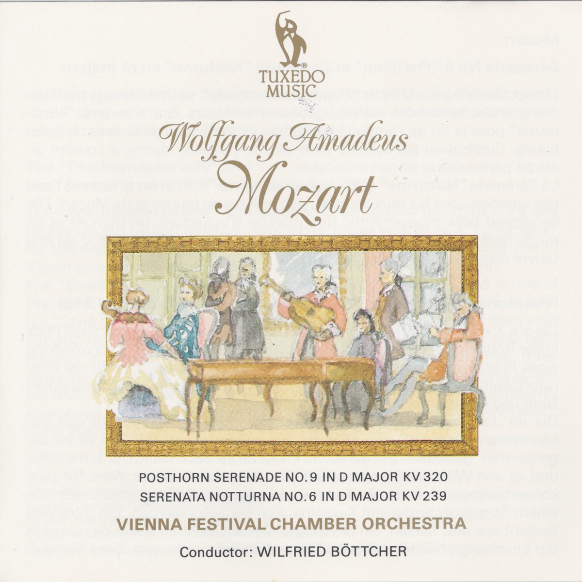 Mozart: Posthorn Serenade No. 9 in D Major, K 320 & Serenata Notturna No. 6 in D Major, K. 239 by Wilfried Boettcher & Vienna Festival Chamber Orchestra album cover