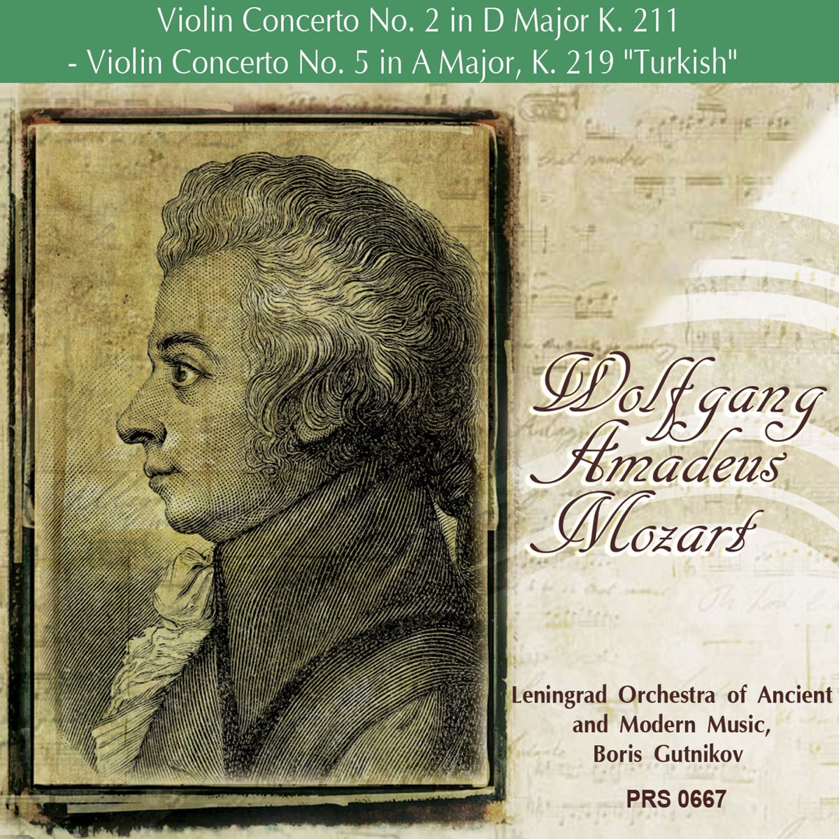 Mozart: Violin Concerto No. 2 in D Major K. 211 - Violin Concerto No. 5 in A Major, K. 219 "Turkish" by Eduard Serov, Leningrad Orchestra of Ancient and Modern Music & Boris Gutnikov album cover