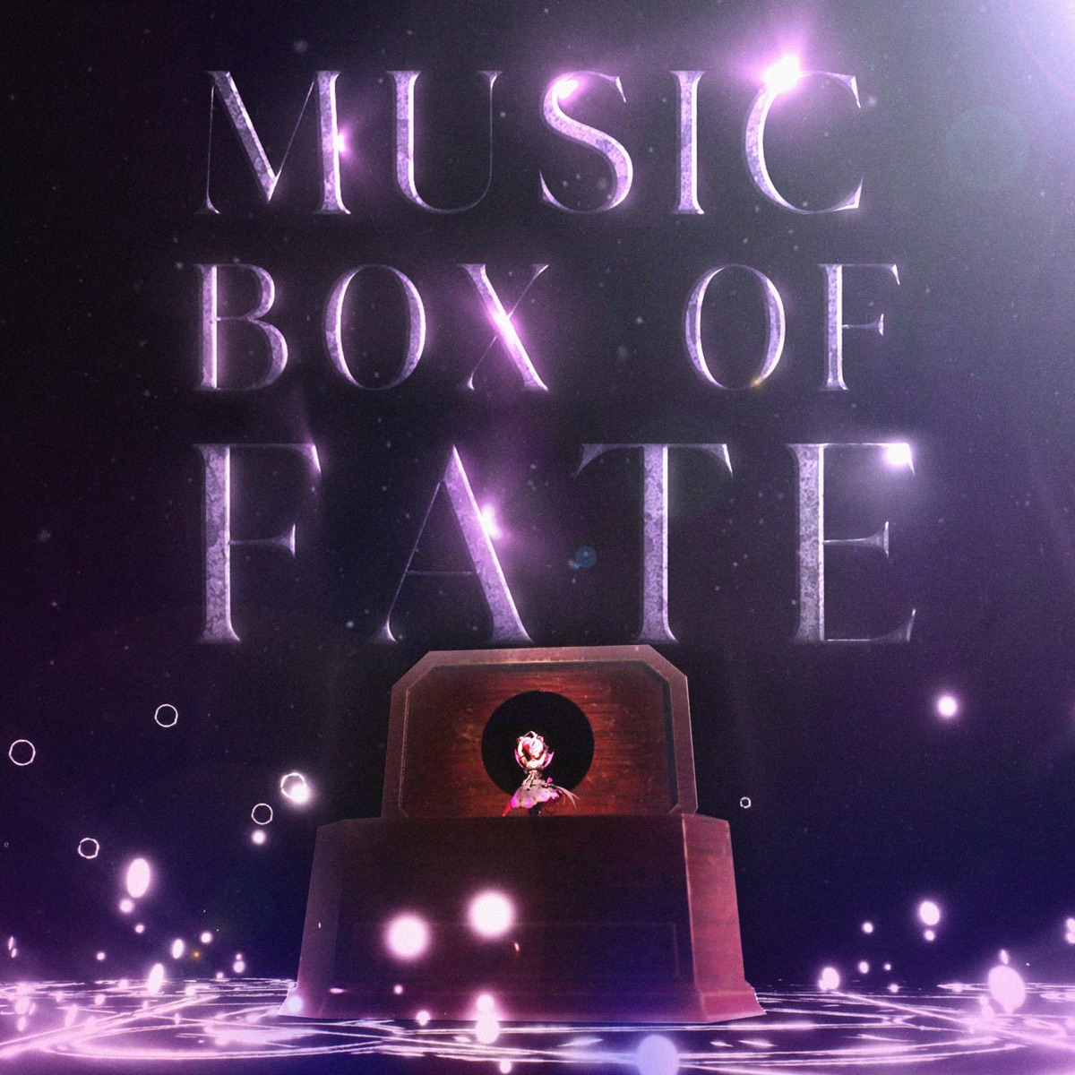 Music Box of Fate (feat. VTuber Symphony Orchestra, AICANDII, Buffpup, rosedoodle, CyYu, ShiaBun, Nyanners, MarcoMeatball, Kou Mariya, Phoebe, Mint Fantome, Victoria Roman, CDawgVA, Office Drummer, Riptideさん & chacha) [Community Charity Single] - Single by StarlightDaryl, Ironmouse & WUNDER RiKU album cover