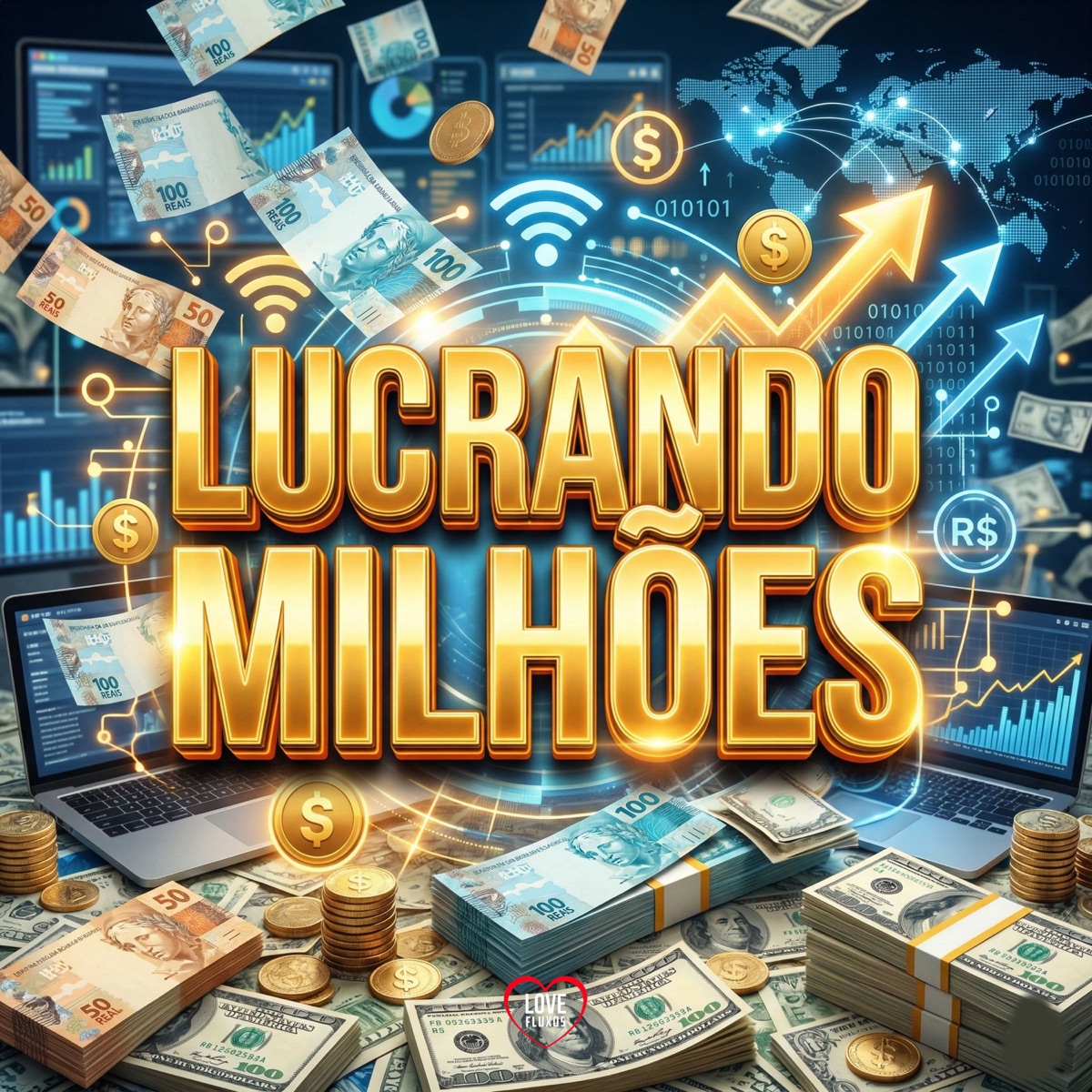 LUCRANDO MILHÕES (feat. HBL) - Single by DJ GR, DJ FV, MC FLP & Mc Menor JM album cover
