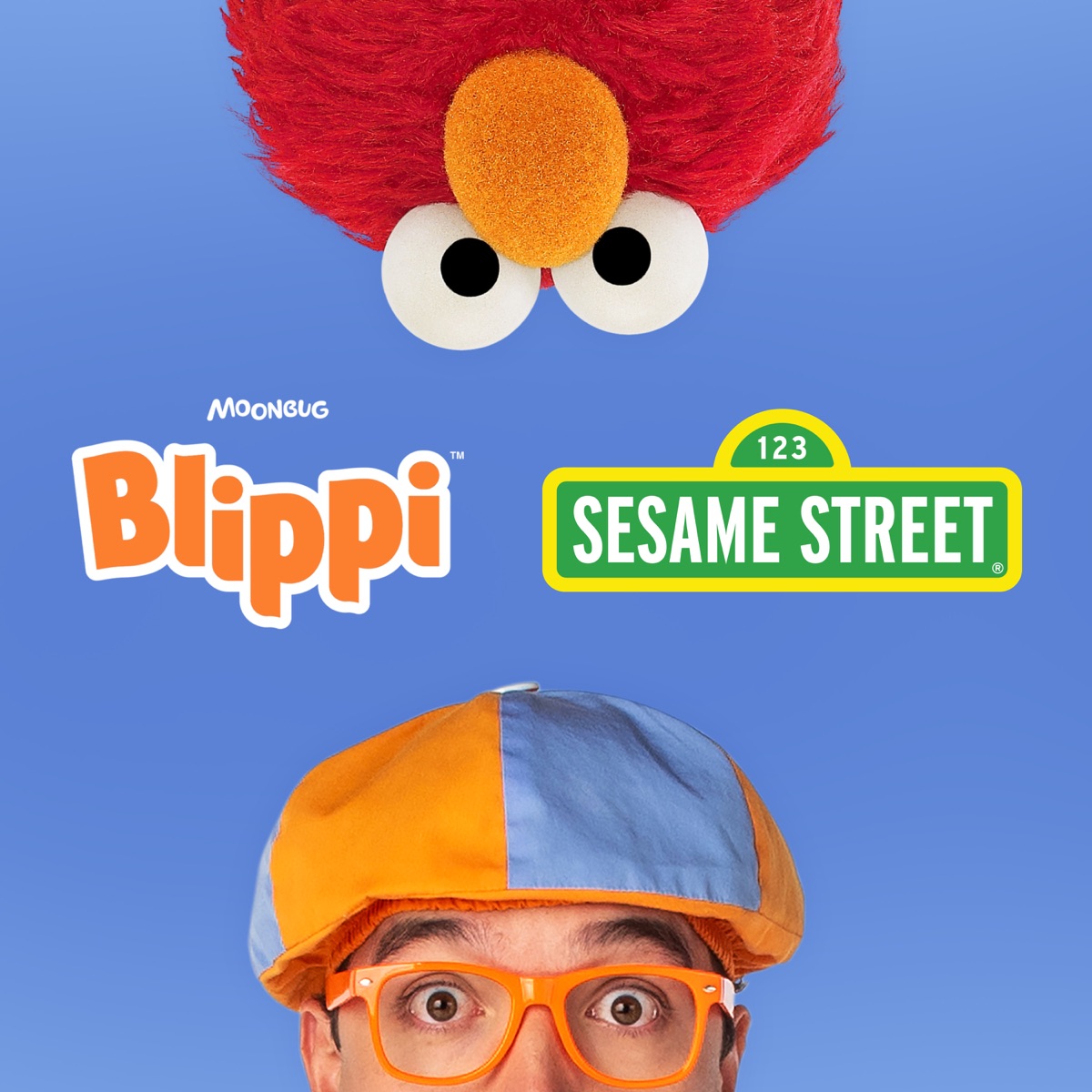 Blippi's Party with Sesame Street - Single by Blippi, Sesame Street & Elmo album cover