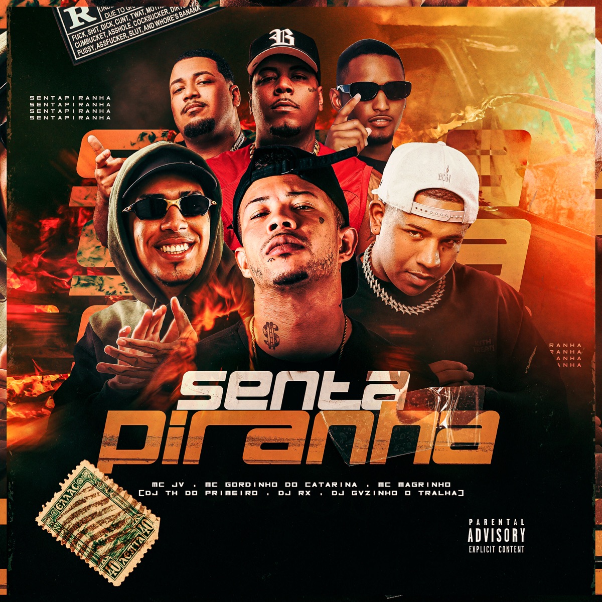 Senta Piranha (feat. MC JV, Dj Gvzinho Tralha & DJ RX) - Single by DJ TH DO PRIMEIRO, Mc Gordinho do Catarina & Mc Magrinho album cover