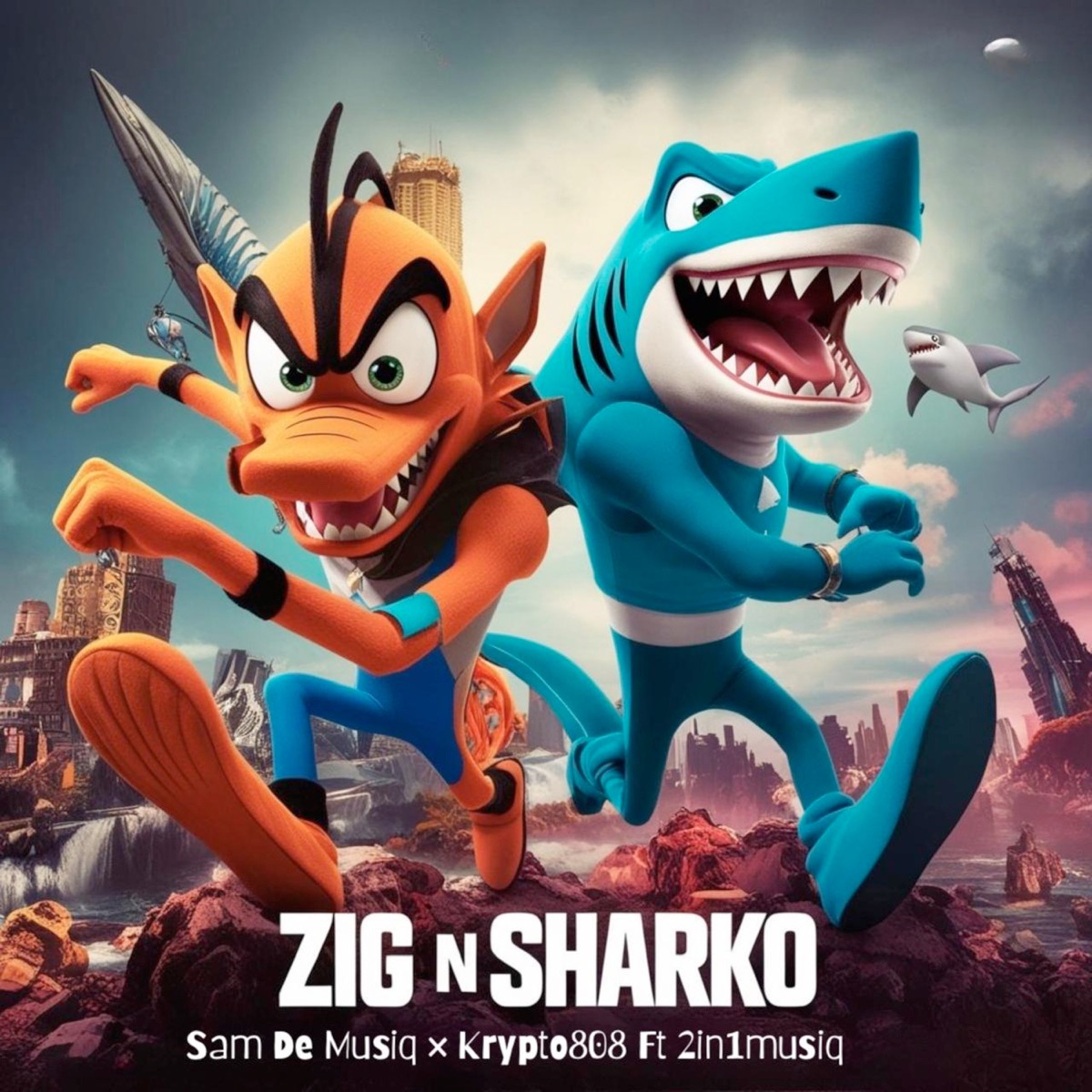 Zig N Sharko [Q Sound × Stena] [feat. 2in1MusiQ] - Single by Sam de musiq & Krypto808 album cover