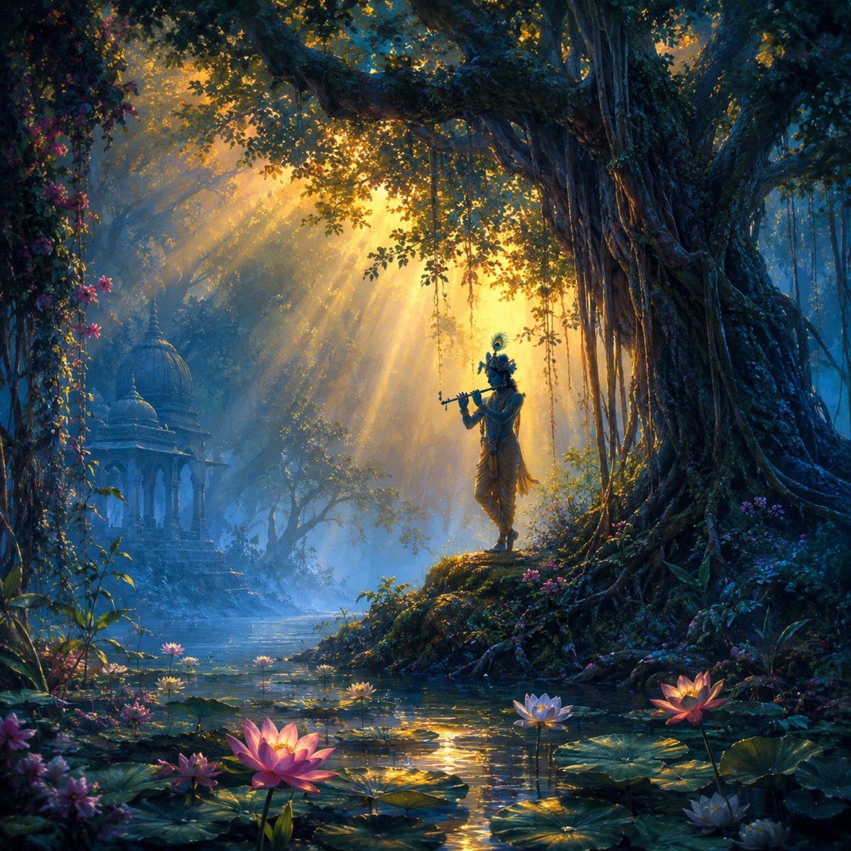 Title: Echoes of Krishna’s Vrindavan - Single by Roshan Putwar album cover