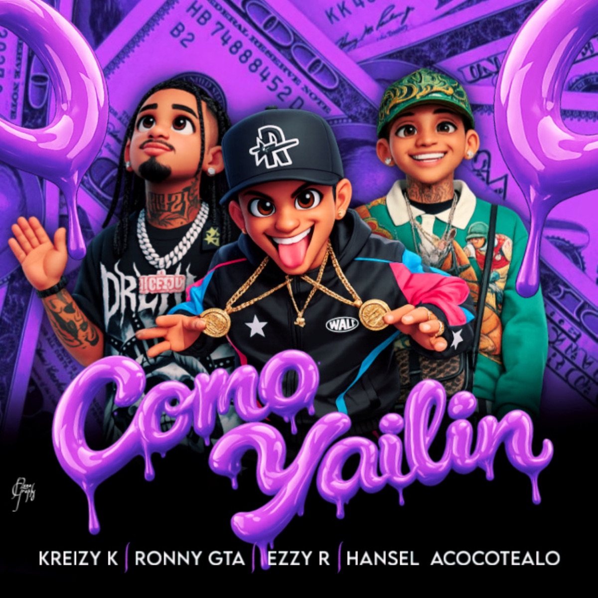 COMO YAILIN - Single by Hansel Acocotealo, RONNY GTA, Ezzy R & Kreizy k album cover