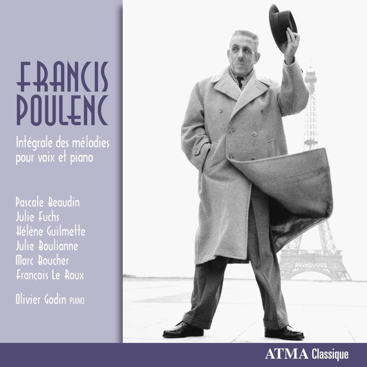 Poulenc Intégrale des mélodies pour voix et piano by Olivier Godin album cover