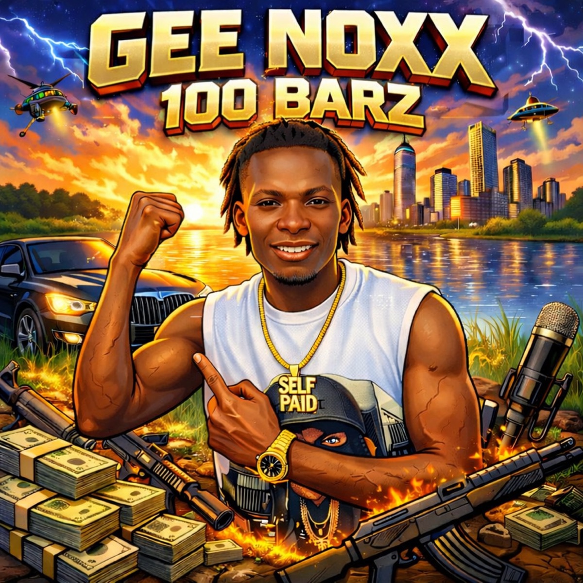 100 Barz - Single by Gee Noxx album cover