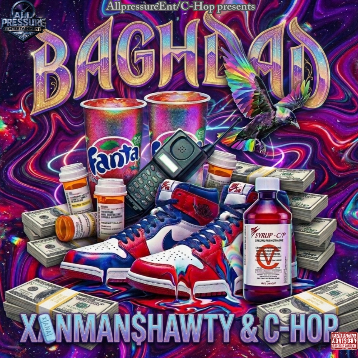 Baghdad (feat. Chop) - Single by ALL Pressure Entertainment & Xanman$hawty album cover