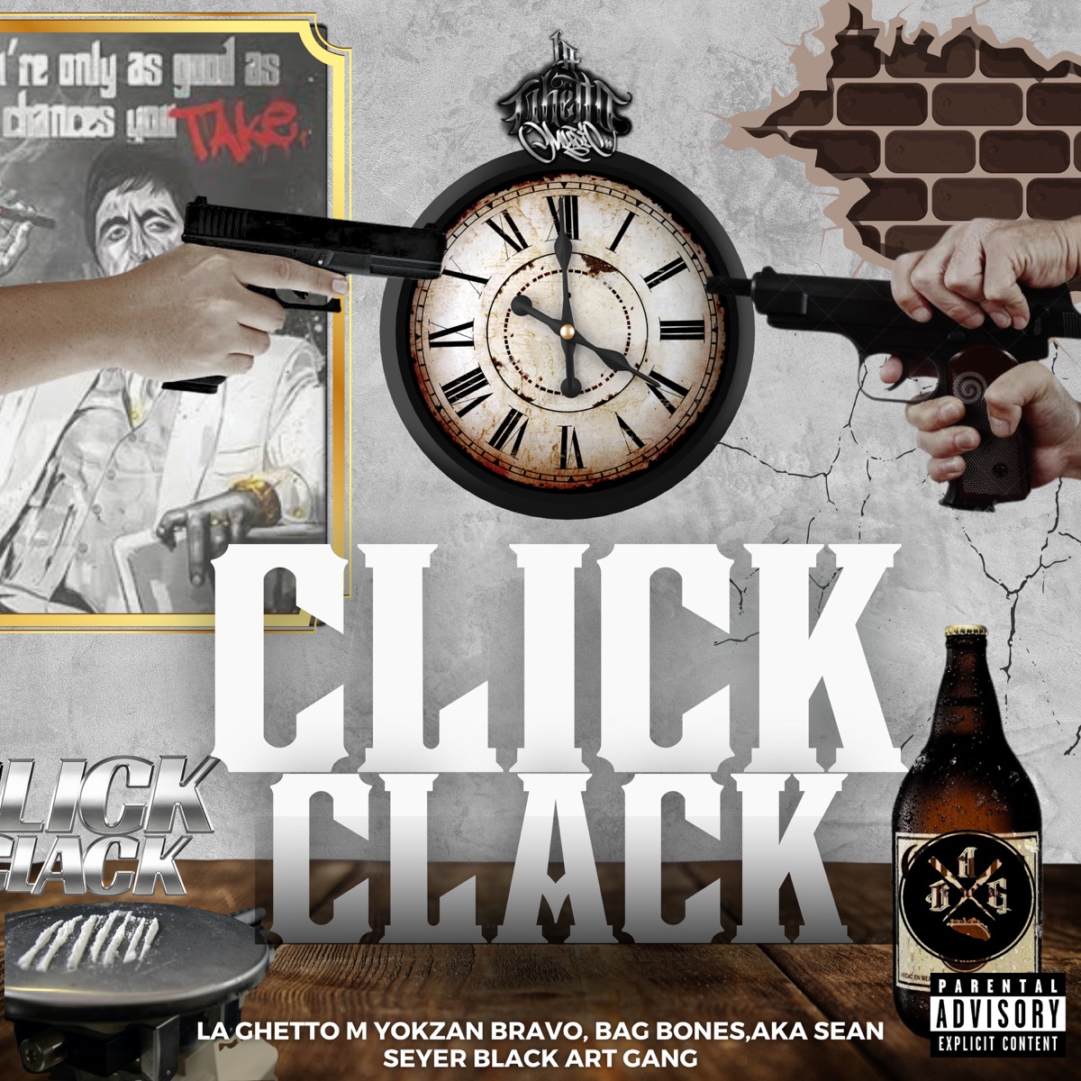 Click Clack (feat. Seyer Black Art Gang) - Single by La Ghetto M, YOKZAN BRAVO, Bag Bones & A.K.A Sean album cover