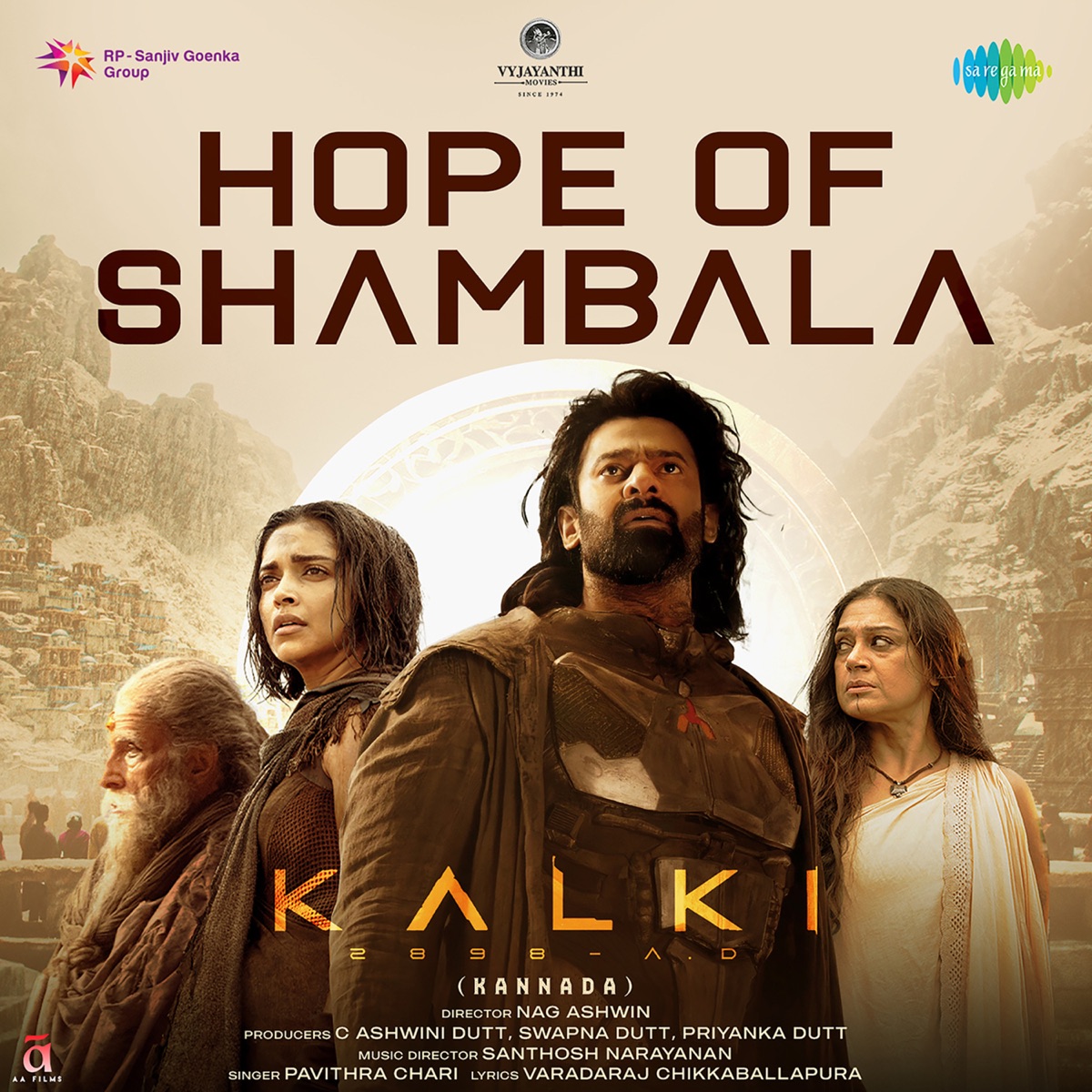 Hope of Shambala (From "Kalki 2898 Ad") - Single by Pavithra Chari, Santhosh Narayanan & Varadaraj Chikkaballapura album cover