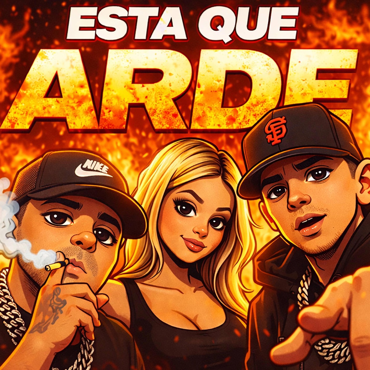 ESTA QUE ARDE (feat. JSAUCE) - Single by LOS MISMOS MX album cover