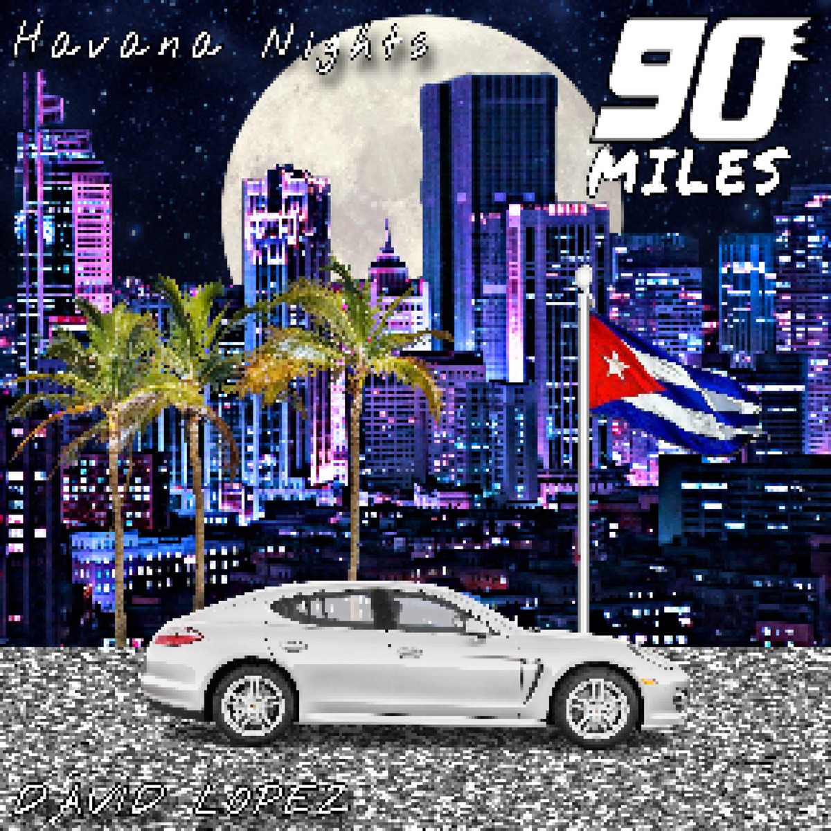 90 Miles: Havana Nights by David Lopez album cover