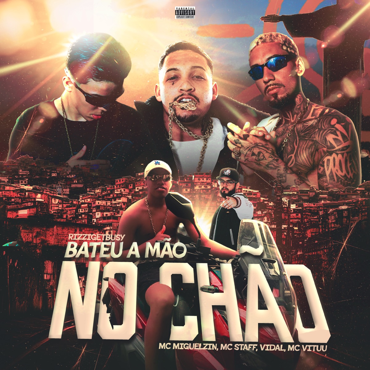 Bateu a Mão no Chão - Single by Mc Miguelzin, Mc Staff, Vidal, Rizzi Get Busy & MC VITUU album cover