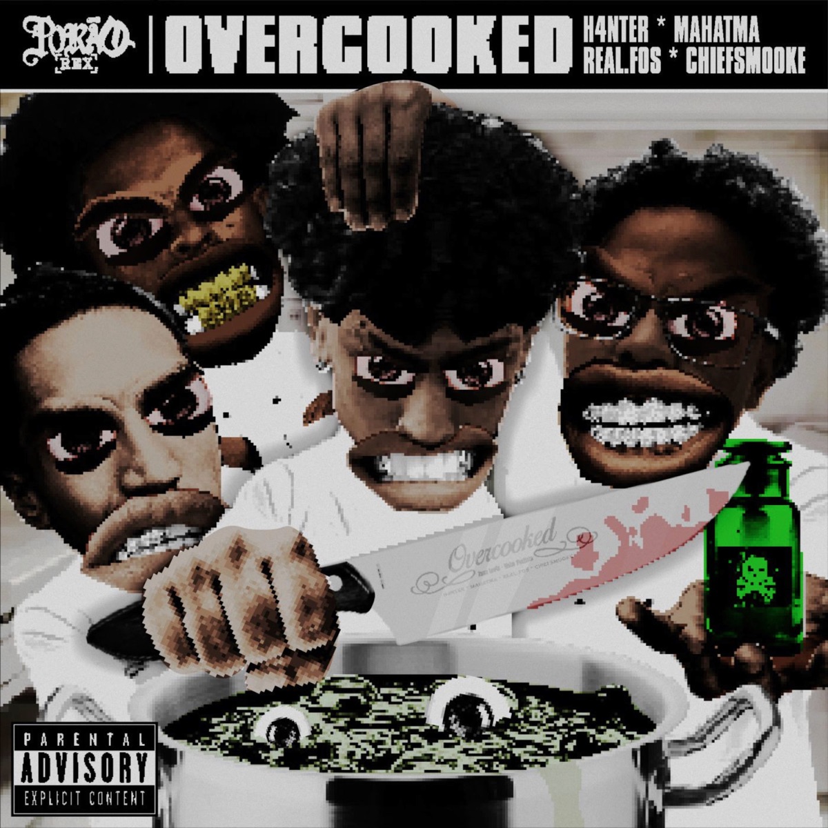 OVERCOOKED (feat. h4nter, Mahatma, Real.fos & ChiefSmooke) - Single by Porão Rex album cover