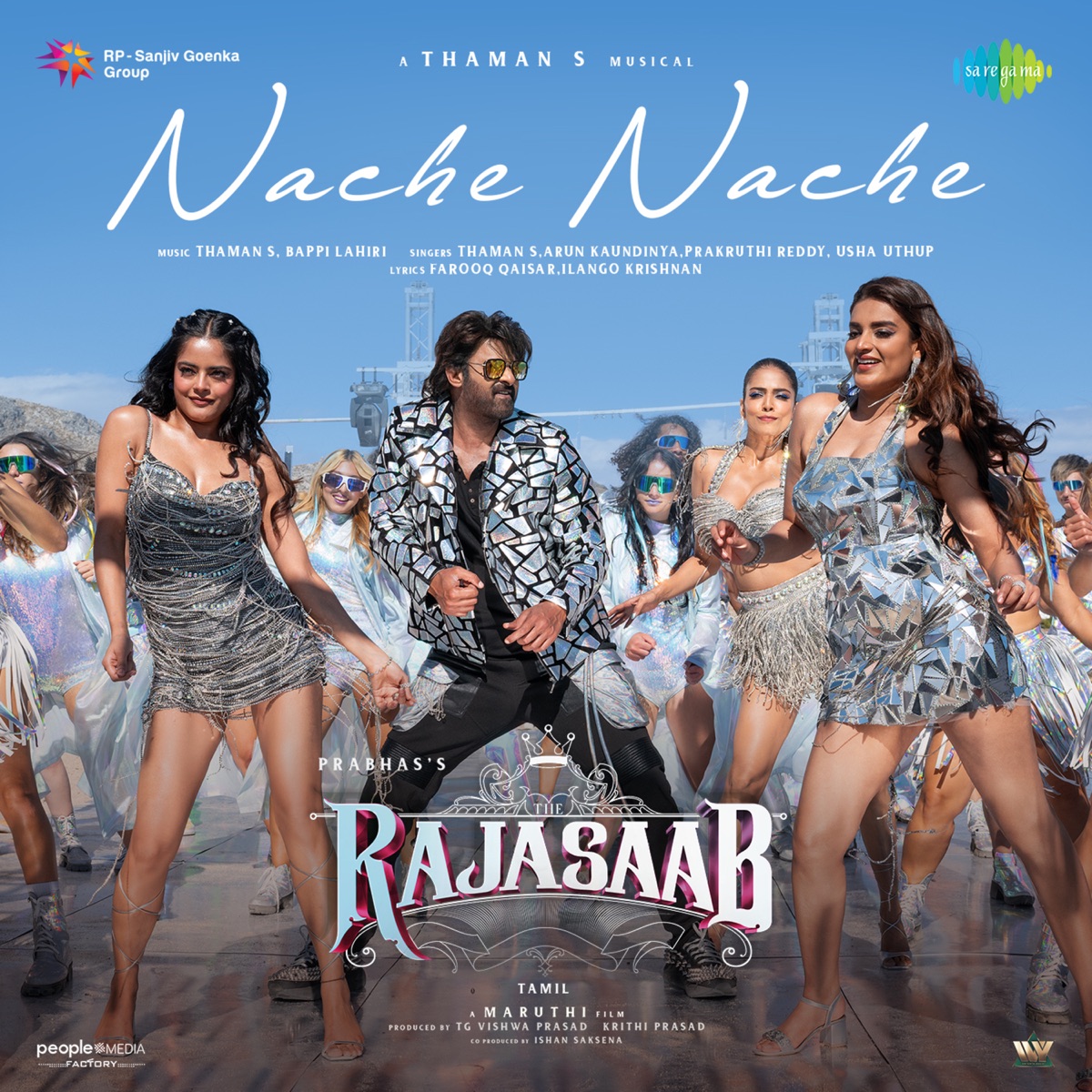 Nache Nache (From "The RajaSaab") - Single by Arun Kaundinya, Prakruthi Reddy, S.S. Thaman, Bappi Lahiri, Usha Uthup, Farooq Qaisar & Ilango Krishnan album cover